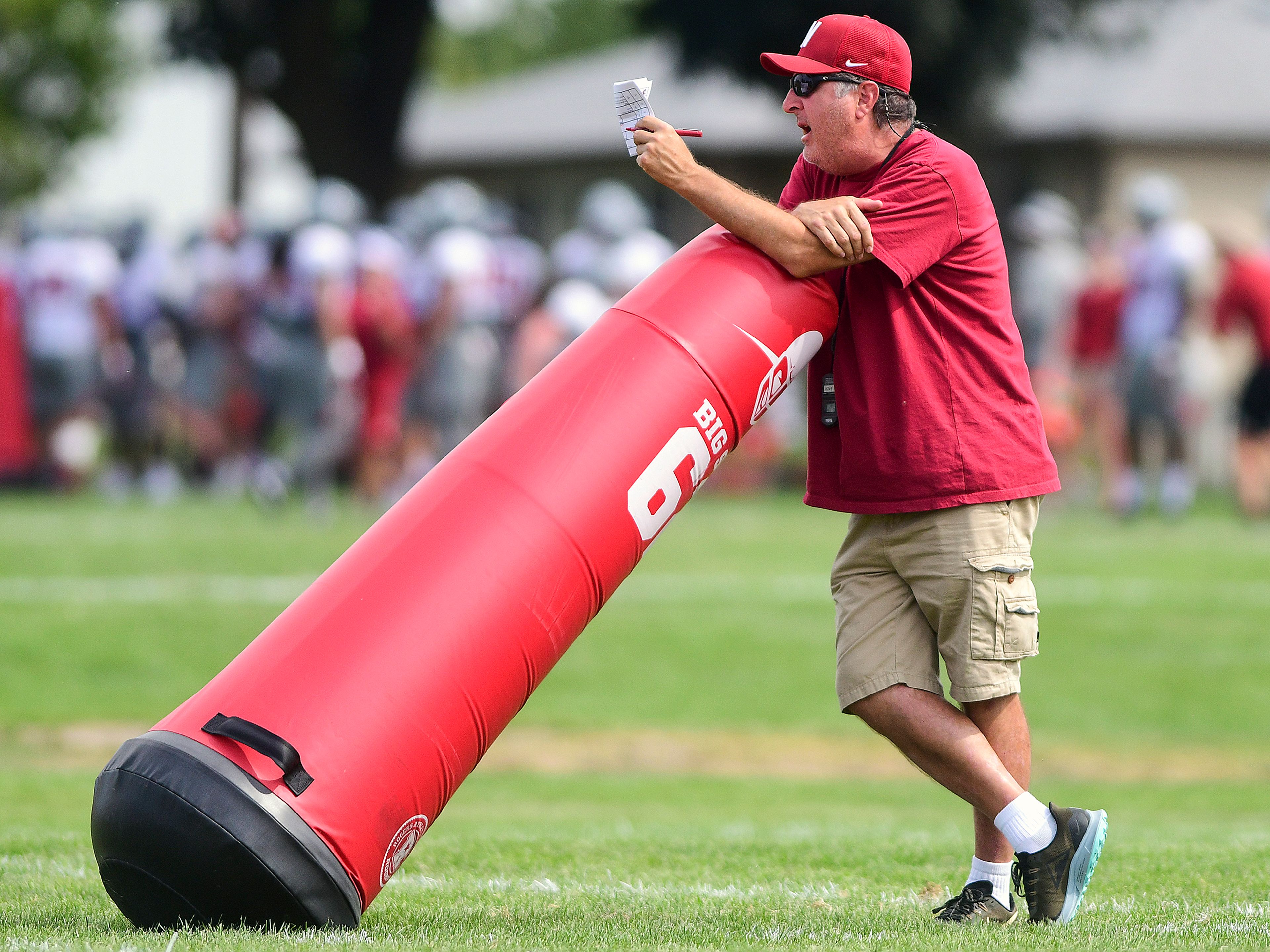 Mike Leach is pictured at Washington State football practice At Sacajawea Junior High School, Lewiston Idaho on Aug. 7, 2019