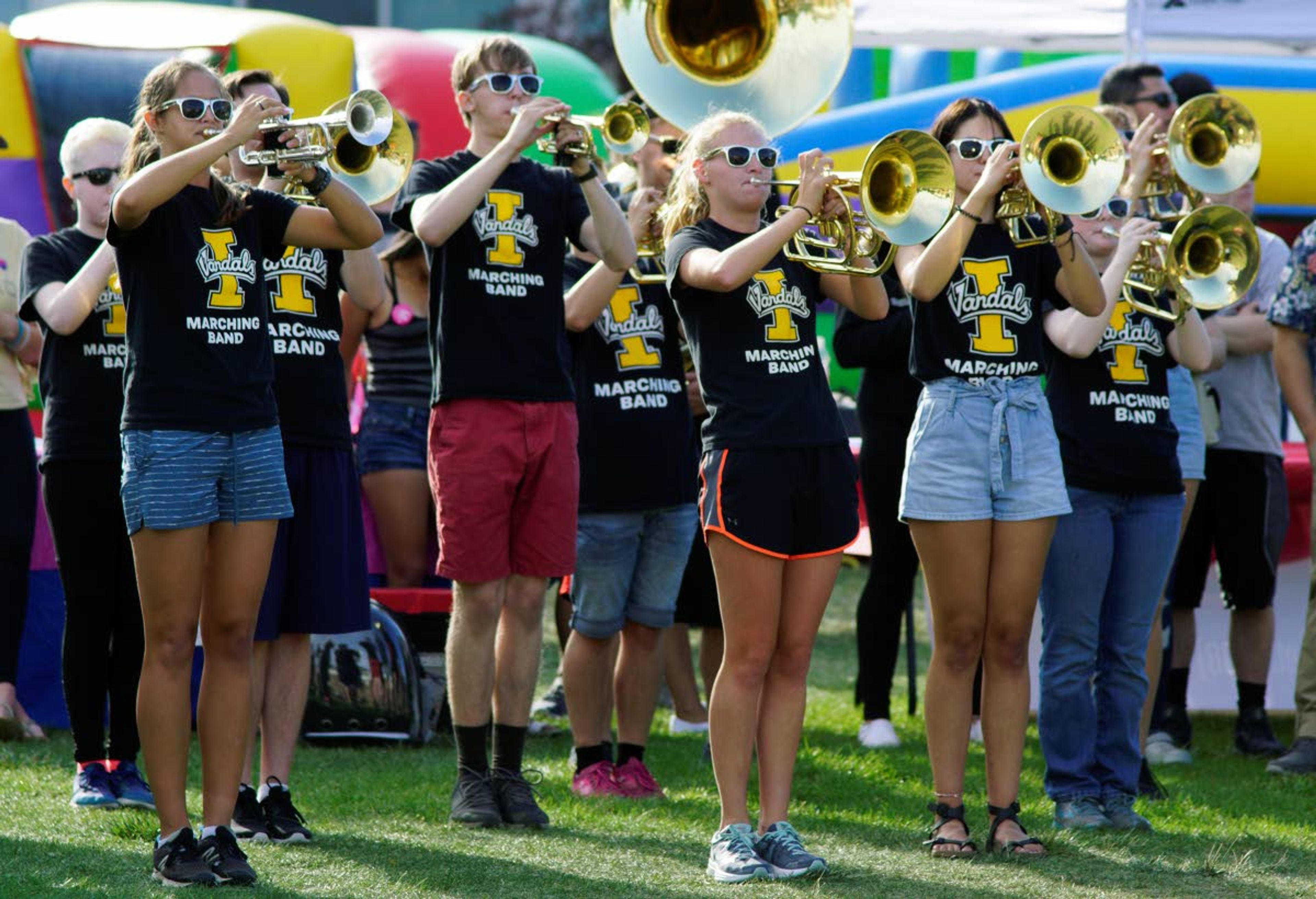 The University of Idaho marching band performs at Palousafest on the Moscow campus Aug. 24.