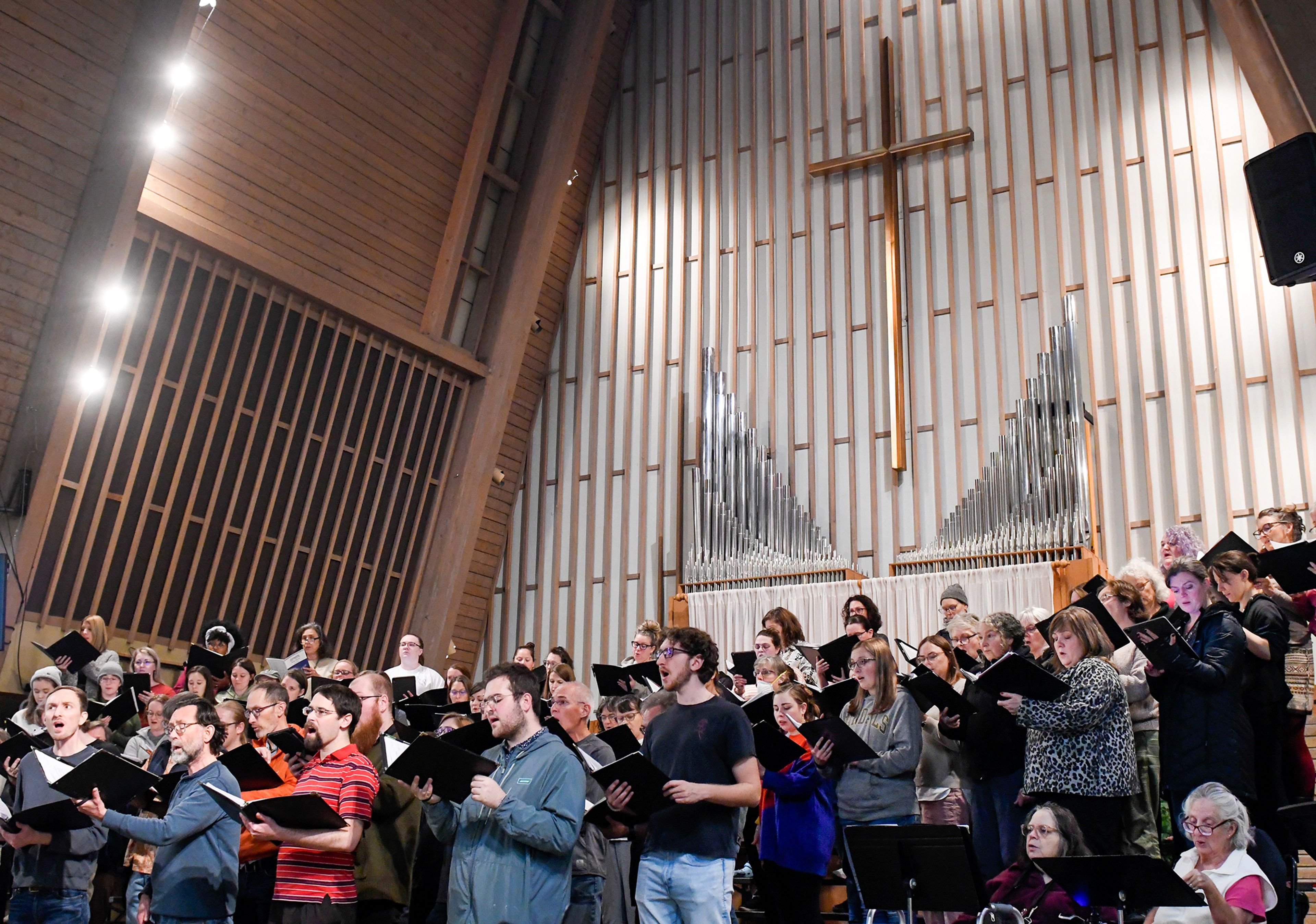 The Palouse Choral Society rehearses Monday before the start of their 25th anniversary season at Simpson United Methodist Church in Pullman. The first concert of the season, Listen to the Silence, will take place at the church Friday and Saturday.