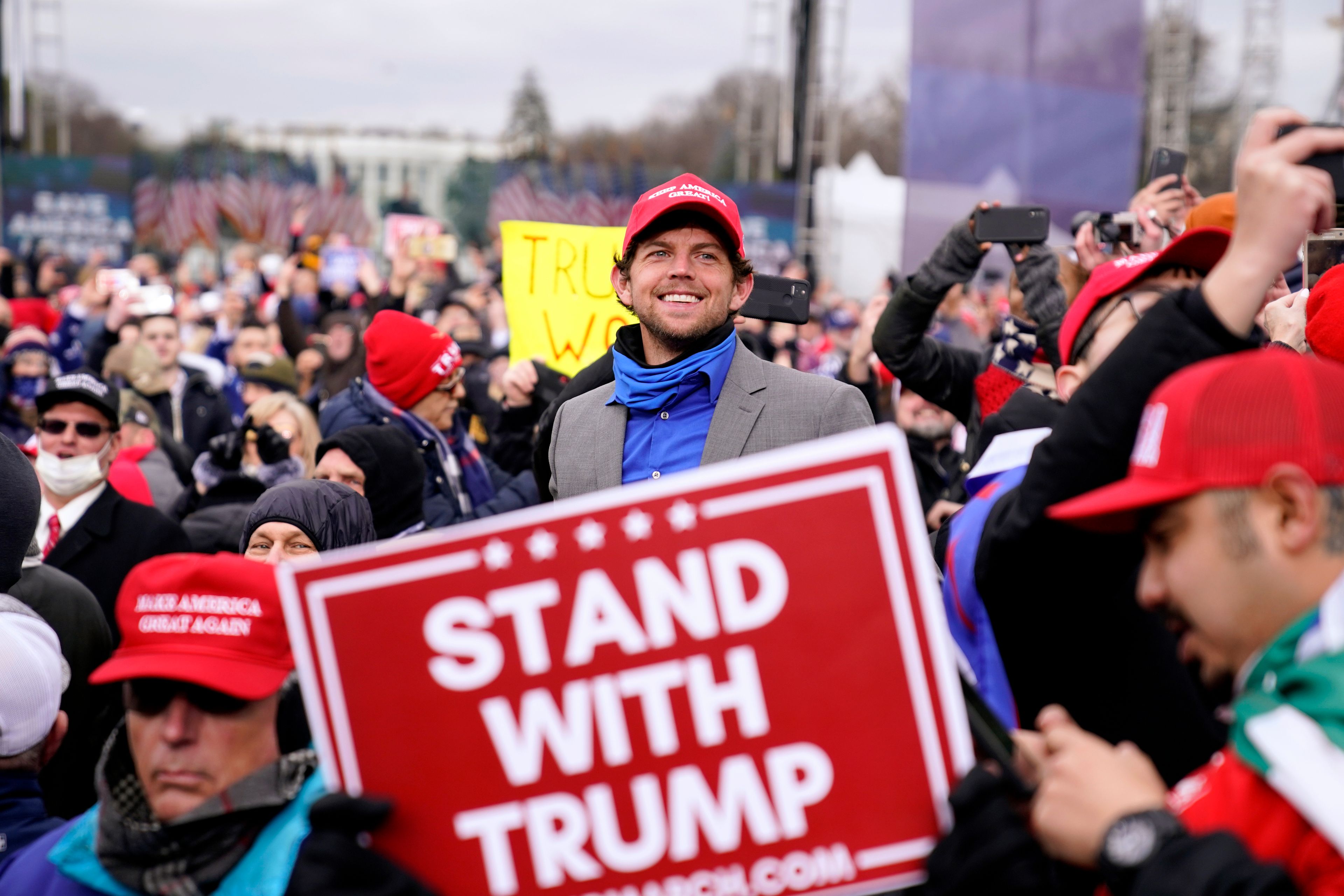 FILE - People attend a rally in support of President Donald Trump, Jan. 6, 2021, in Washington, on the Ellipse, near the White House. (AP Photo/Evan Vucci, File)