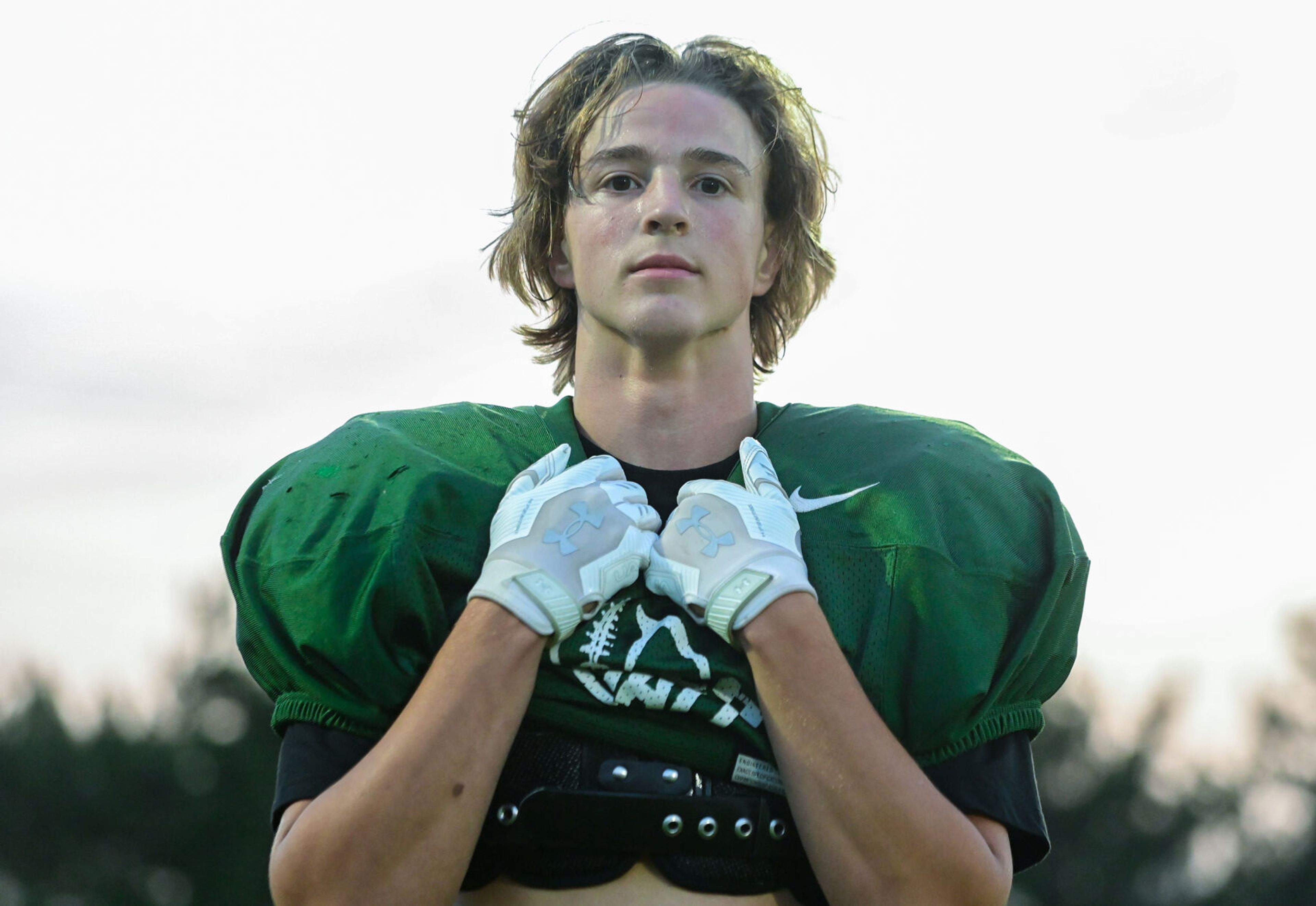 Potlatch senior safety and running back Benjamin Johnson at practice on Tuesday.