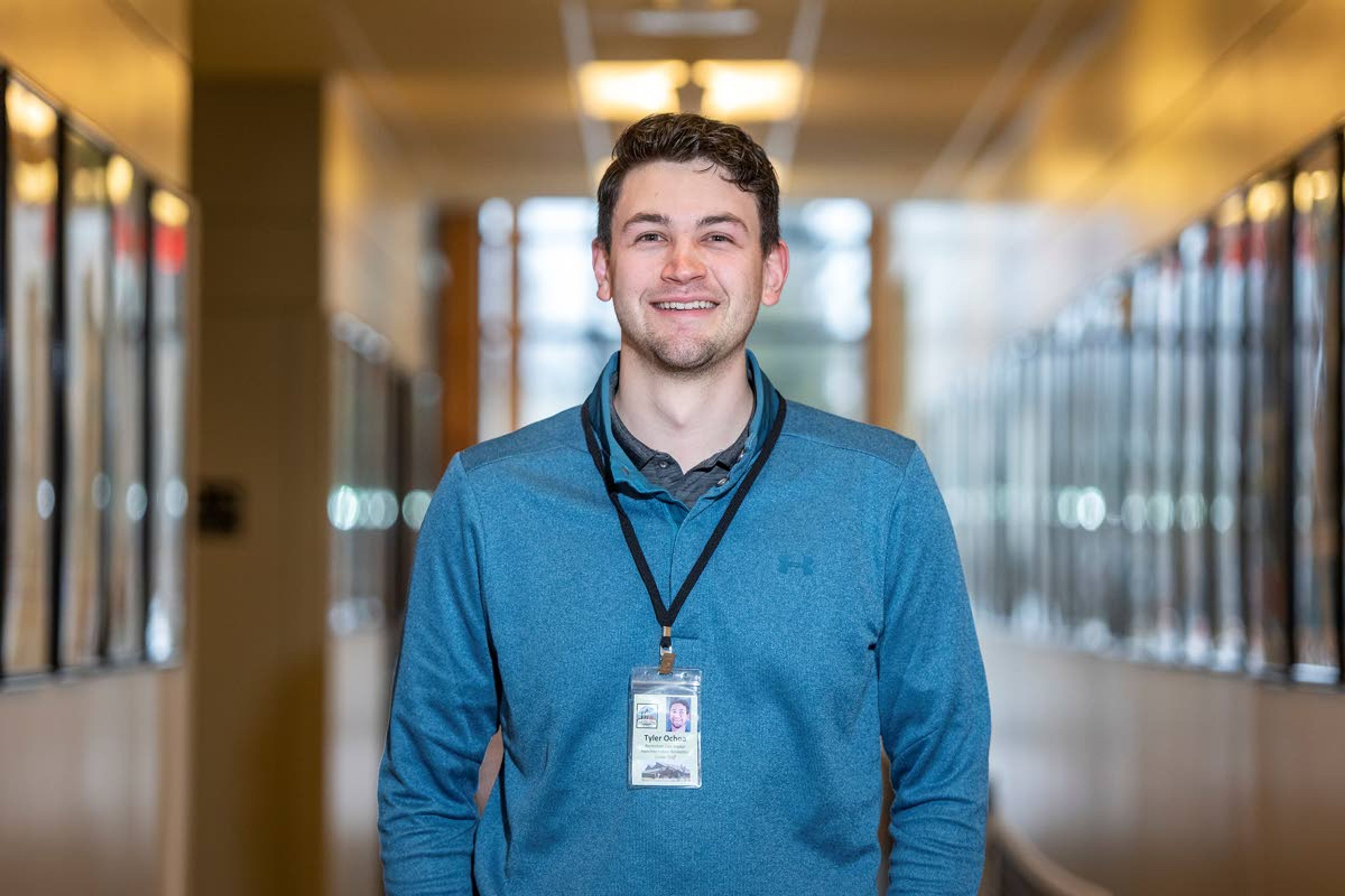 Zach Wilkinson/Daily NewsMoscow Recreation Coordinator Tyler Ochoa poses for a portrait Wednesday afternoon inside Hamilton Indoor Recreation Center.