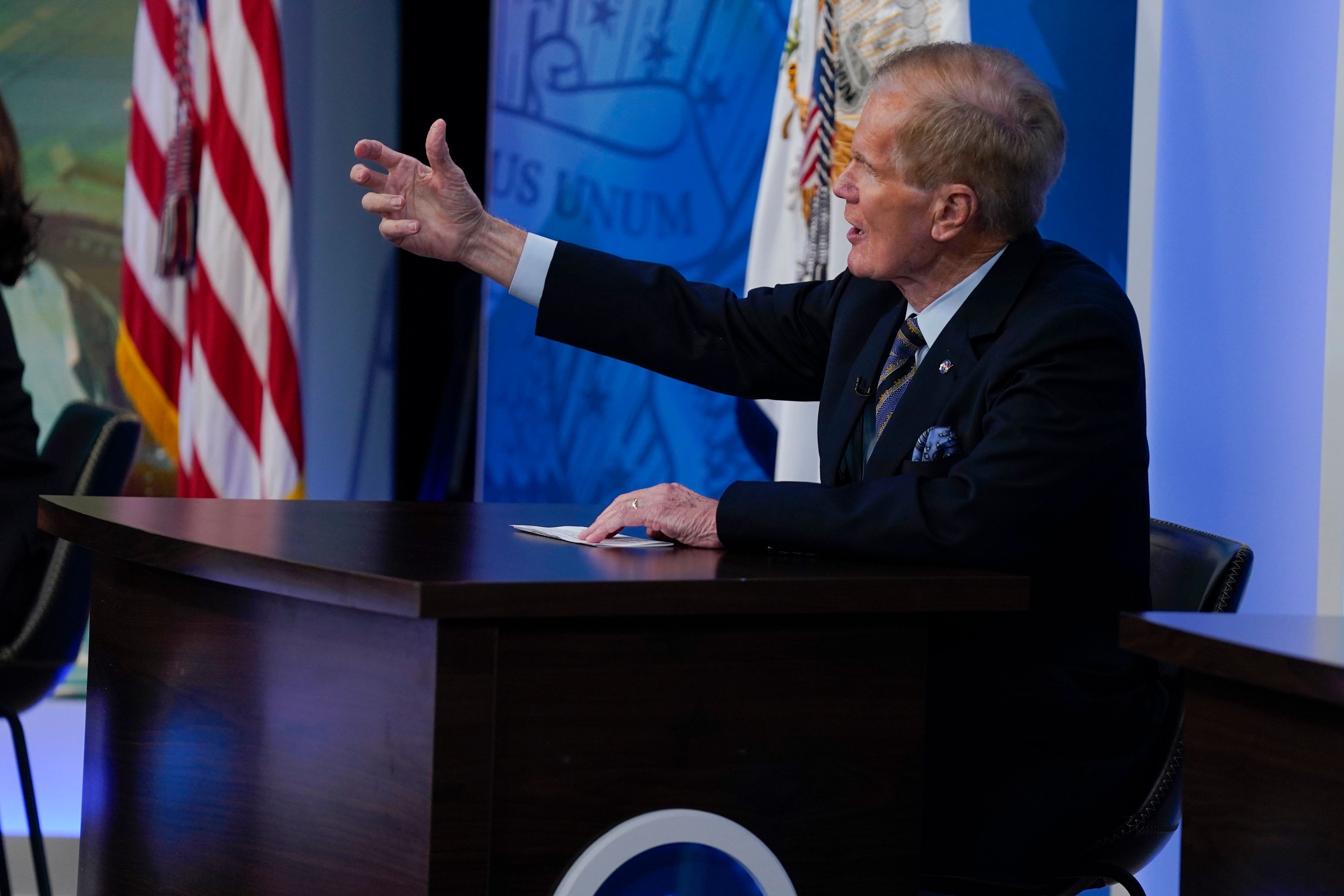 NASA administrator Bill Nelson speaks during an event with President Joe Biden about the first images from the Webb Space Telescope, the highest-resolution images of the infrared universe ever captured, in the South Court Auditorium on the White House complex, Monday, July 11, 2022, in Washington. (AP Photo/Evan Vucci)