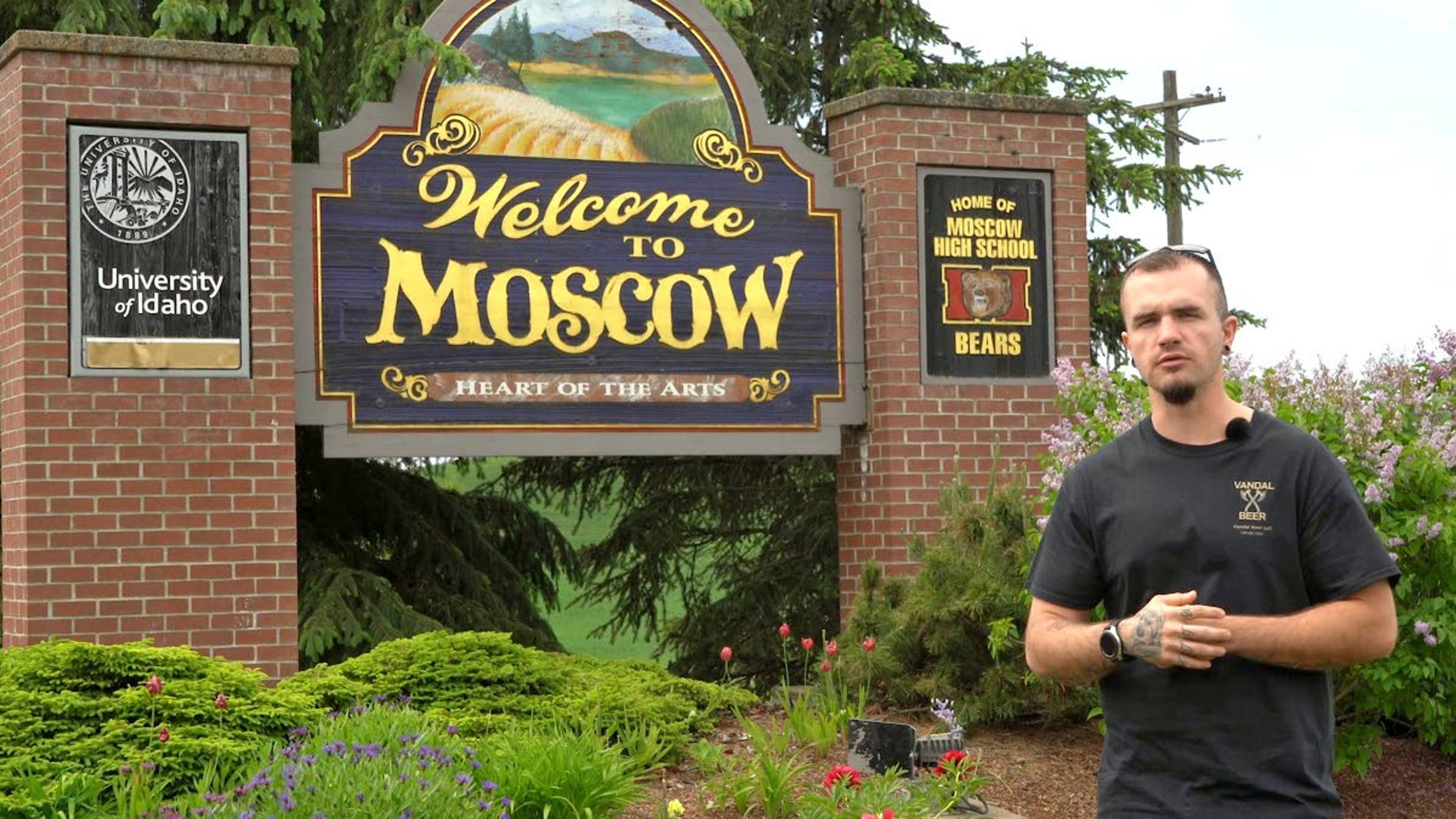 R. Austin Nielsen, owner of Vandal Beer, holds one of his bottles. His Gold Pale Ale beverage will be available in Moscow-area retailers in August.