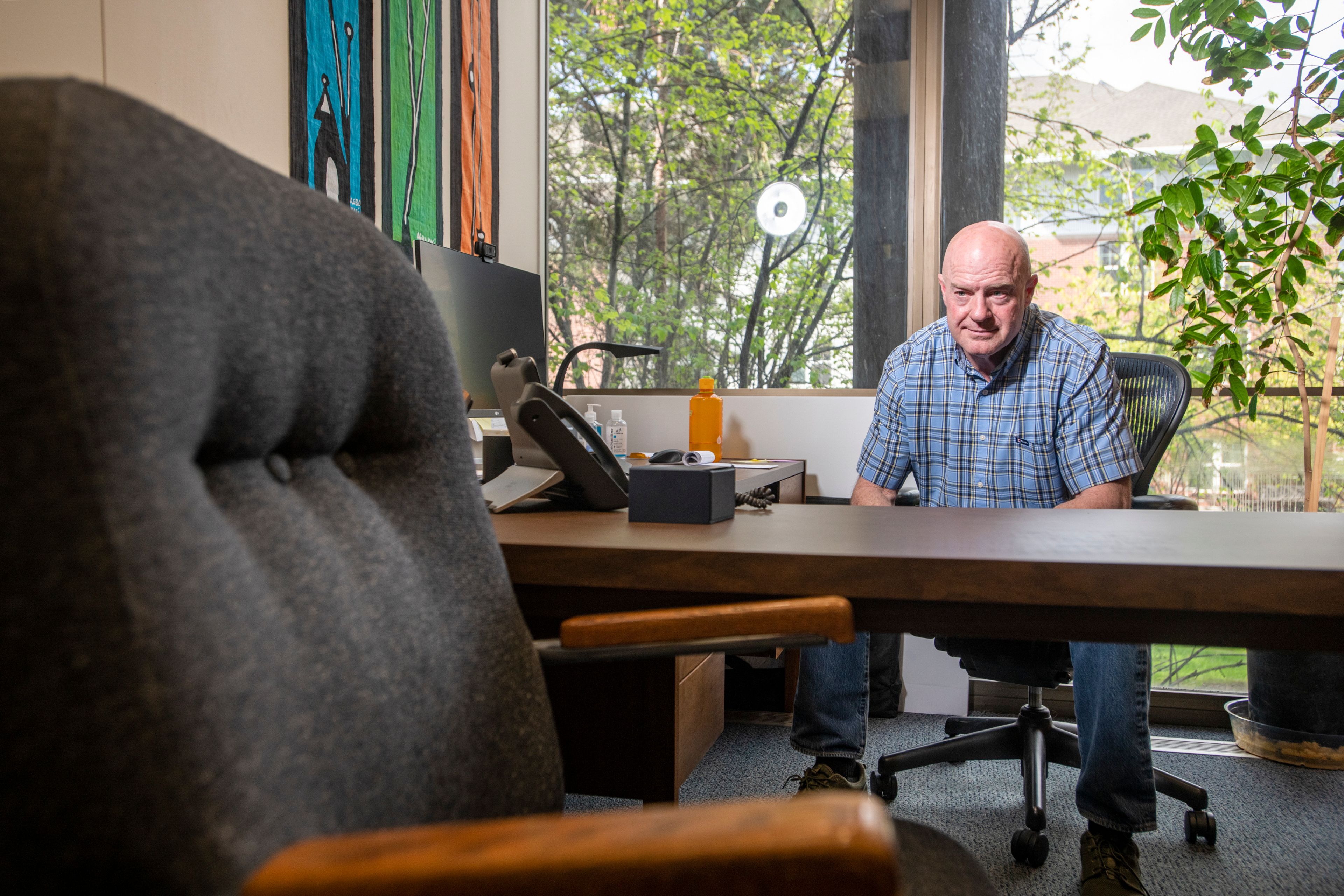 Randy Brooks, a University of Idaho professor and extension forestry specialist, poses for a portrait in the College of Natural Resources building.