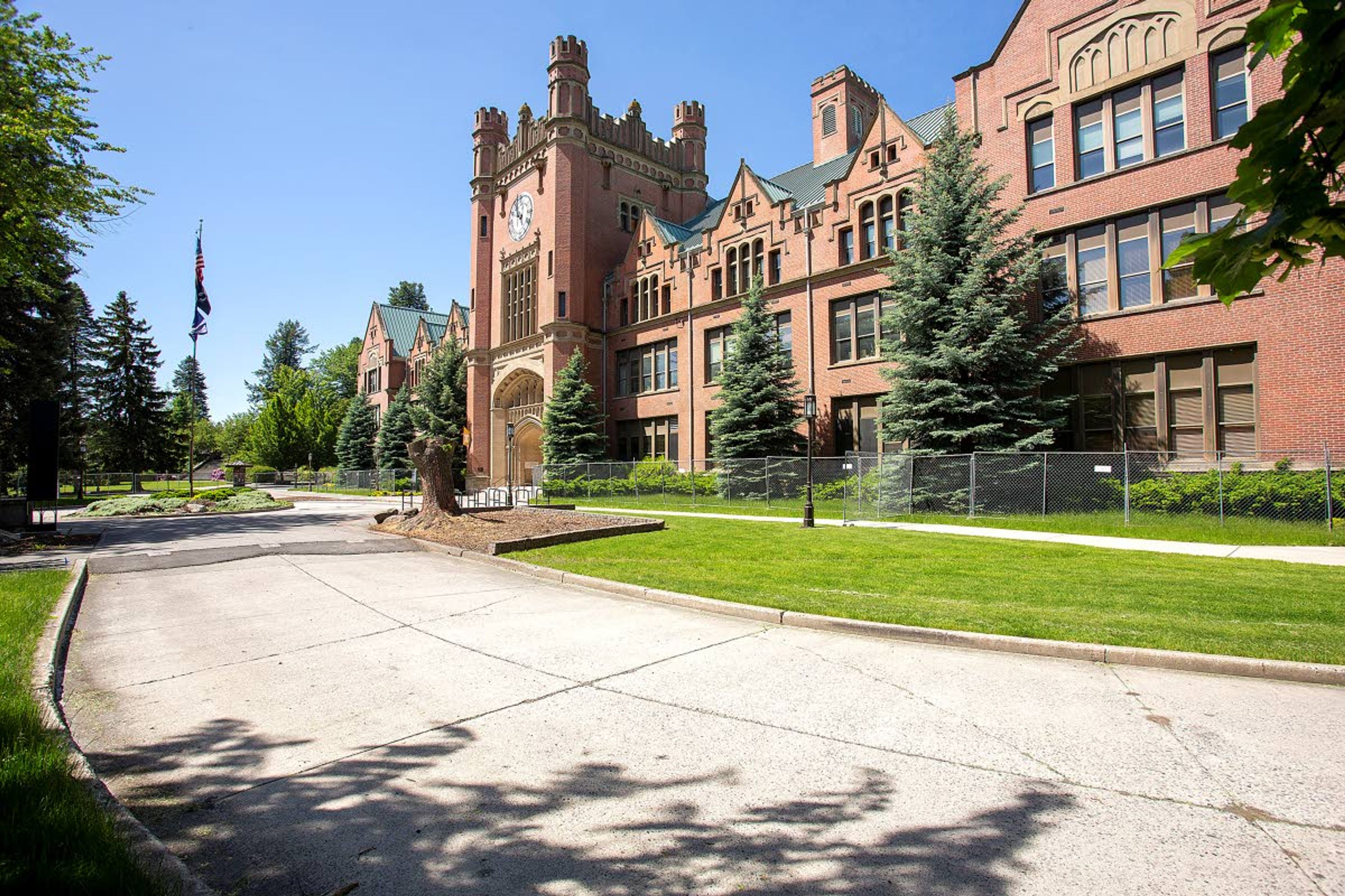 The University of Idaho is planning to replace this old street with a new walkway on the east and north sides of the Administration Building.