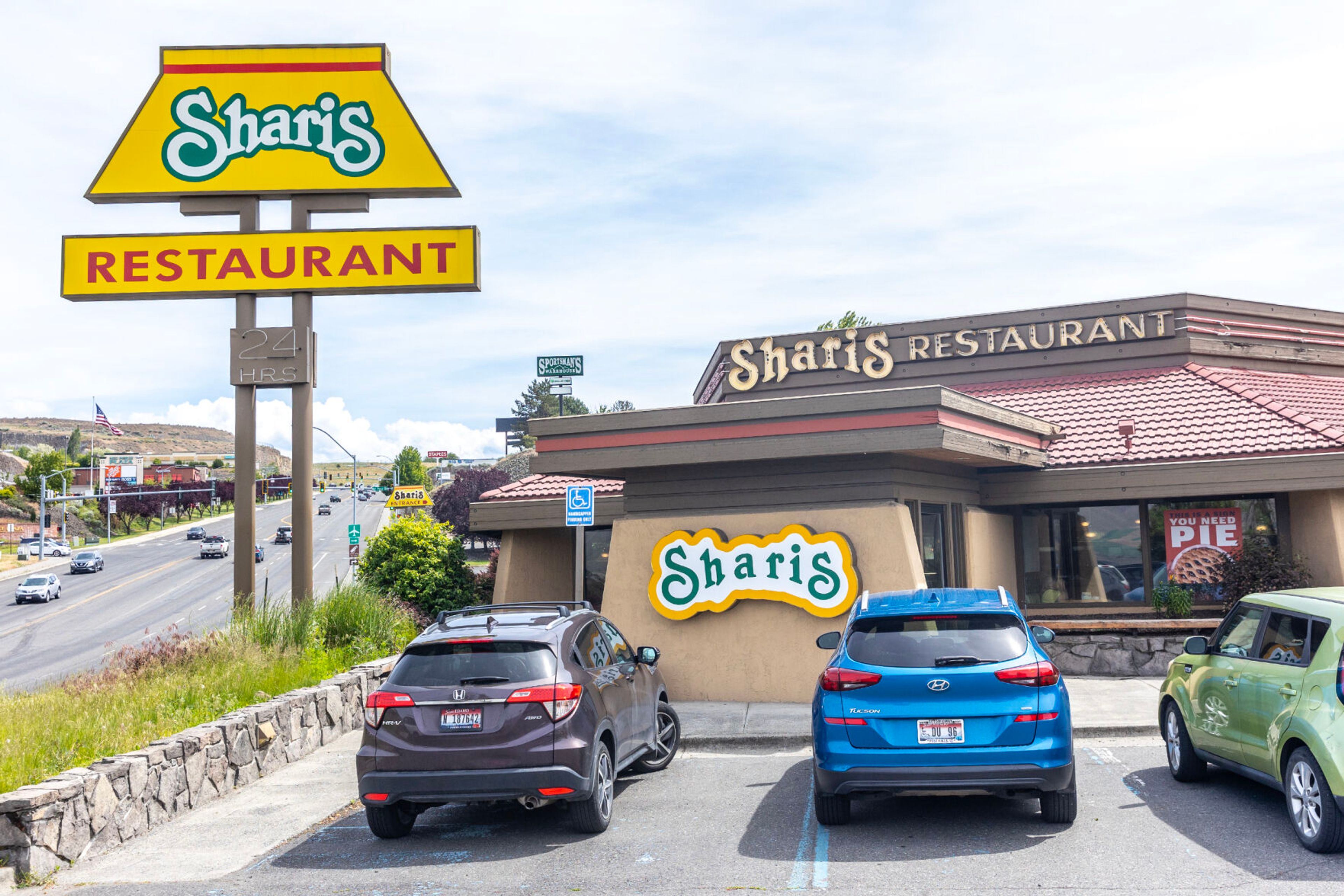 Sharis restaurant is pictured Monday on its last day of service.