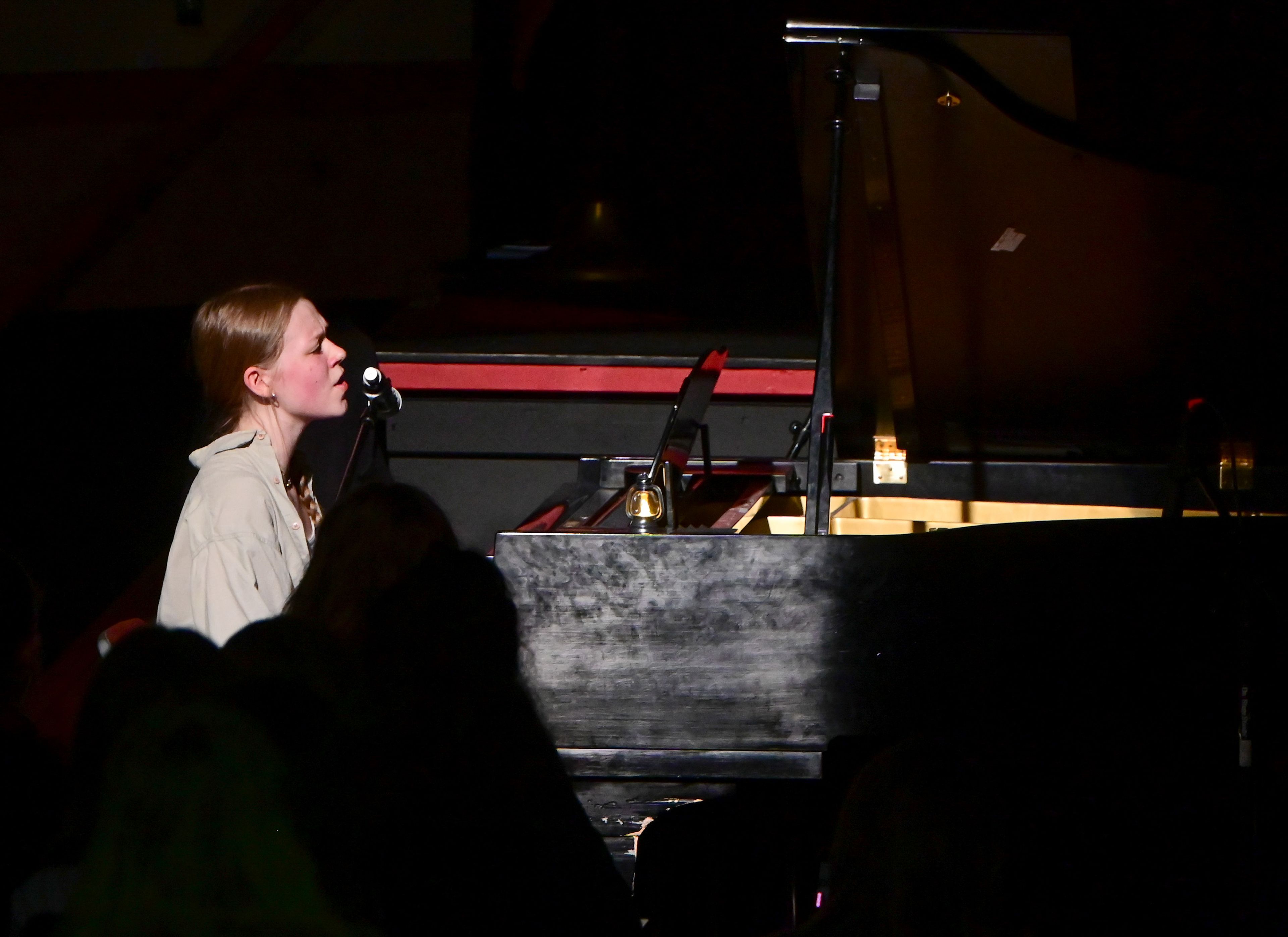 Gianna Niehenke sings and plays the piano during Moscow High School’s annual Arts Fest on Wednesday.