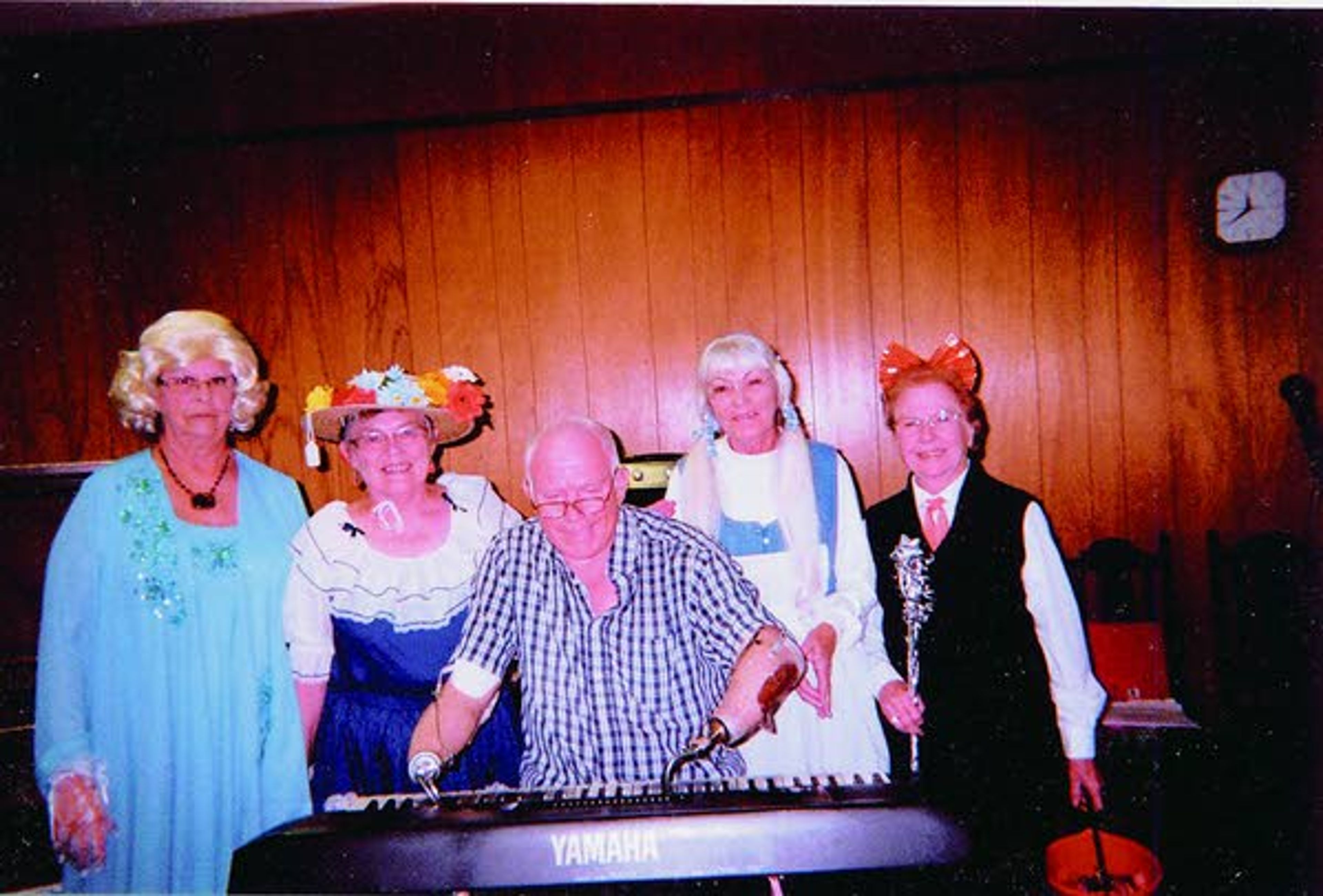 Daily News reader Virginia Soncarty submitted this photo of, left to right, Sharon McGreal as Marilyn Monroe, Jean Larsen as Minnie Pearl, Bill Rasmussen, Porgie Knerr as Dorothy from the Wizard of Oz and herself as a candy fairy. Soncarty said the Potlatch Senior Meal Site was the scene of a Halloween party, which Rasmussen provided music to dance to.