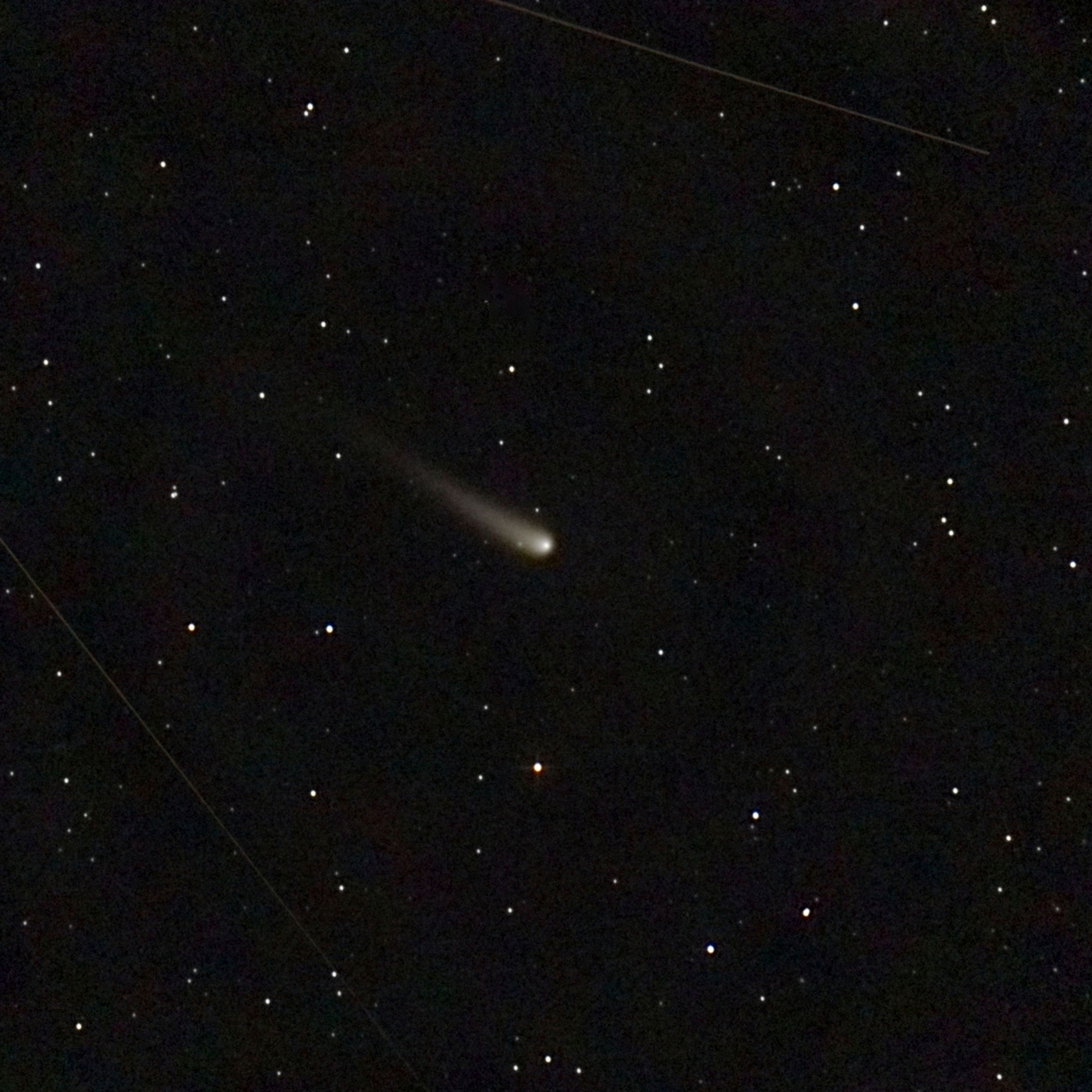 This photo provided by Nicolas Biver shows Comet C/2023 A3 (ATLAS-Tsuchinshan) as seen from Eure-et-Loir, France, June 6, 2024. (Nicolas Biver via AP)