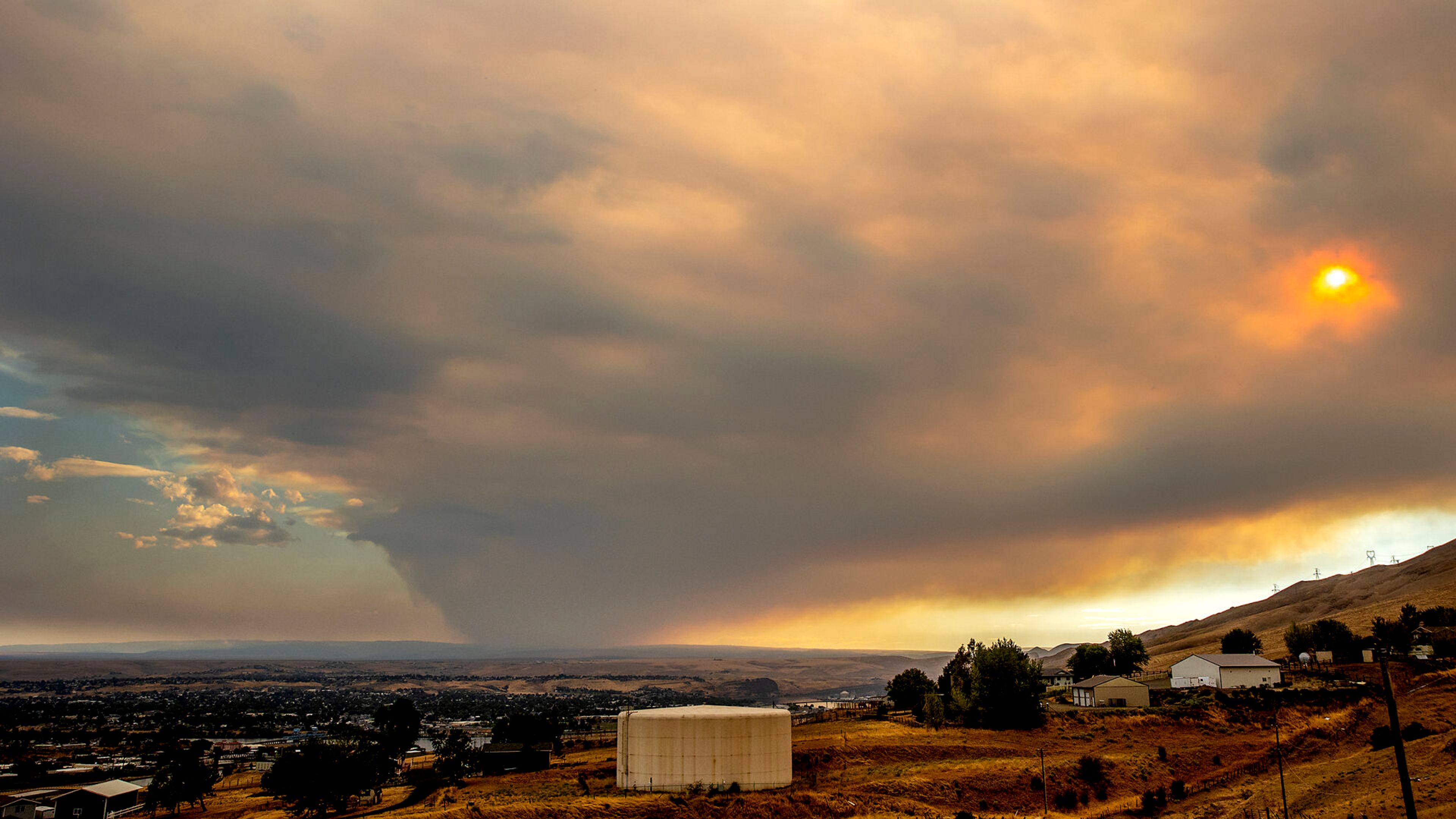 Smoke drifts across the valley on Saturday afternoon.