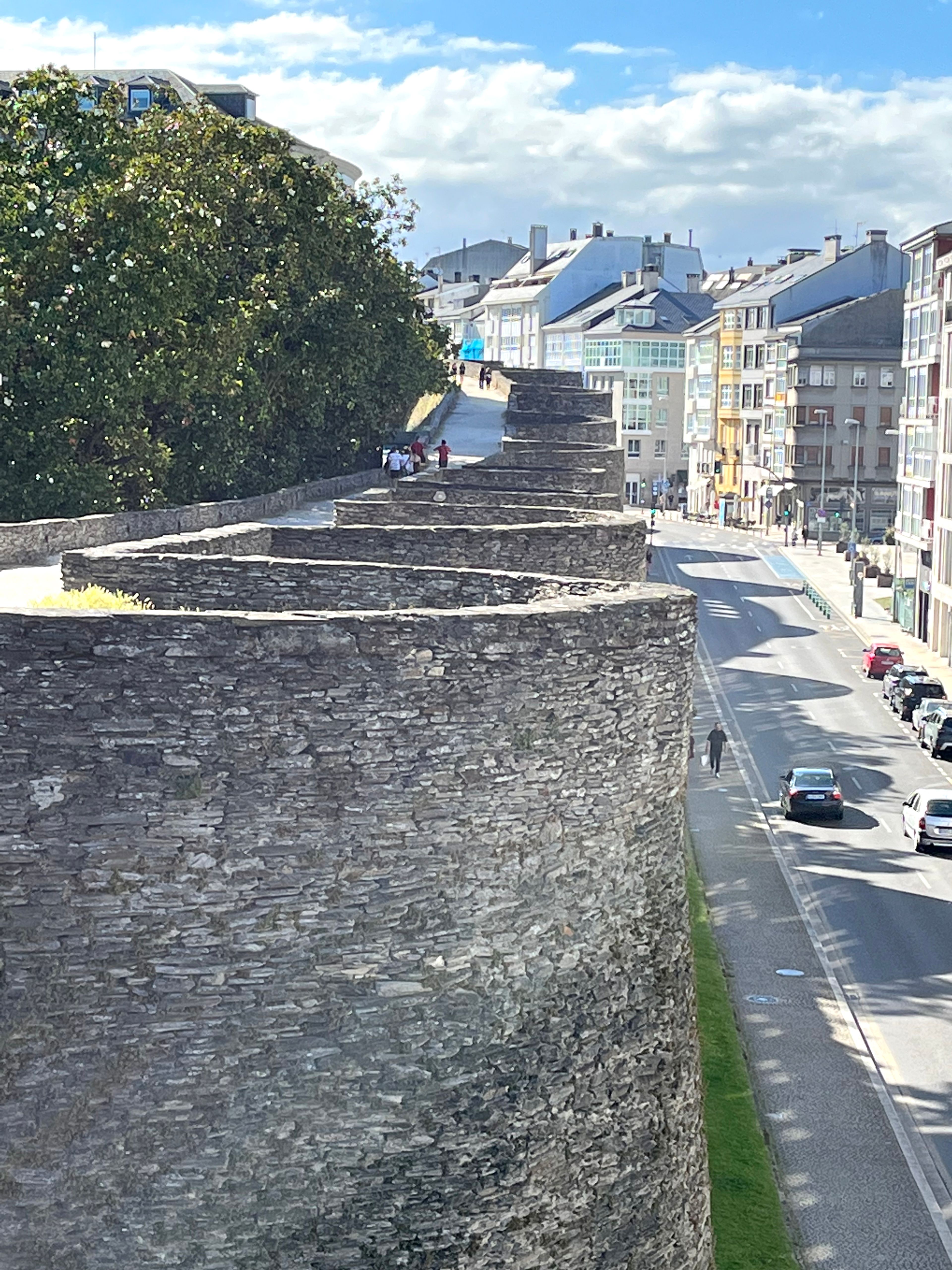 Lugo is a popular rest stop along the Camino Primitivo pilgrimage trail in Spain. Its old town area is completely surrounded by a Roman wall.