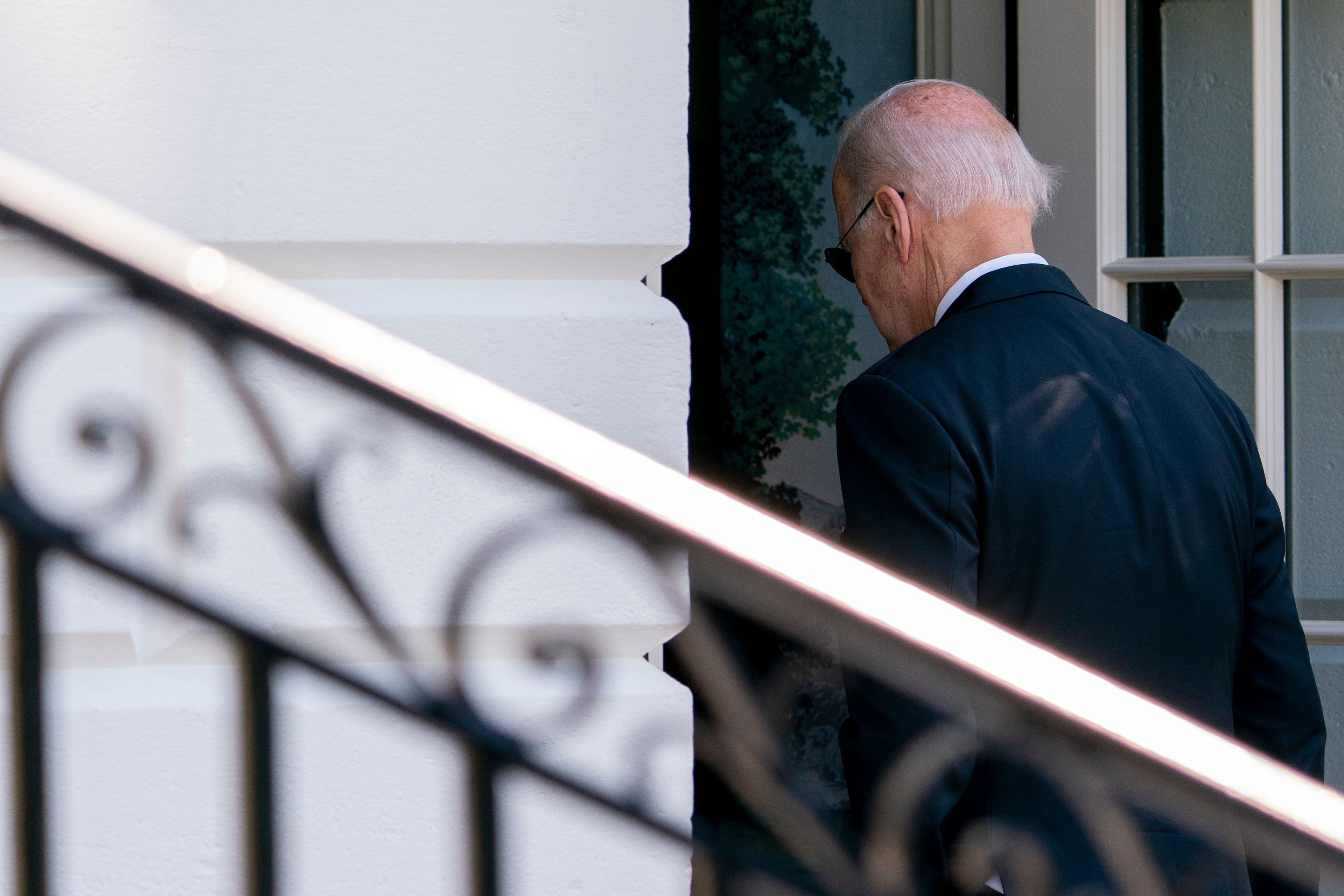 President Joe Biden walks into the White House in Washington, Monday, May 30, 2022, after returning from Wilmington, Del. (AP Photo/Andrew Harnik)