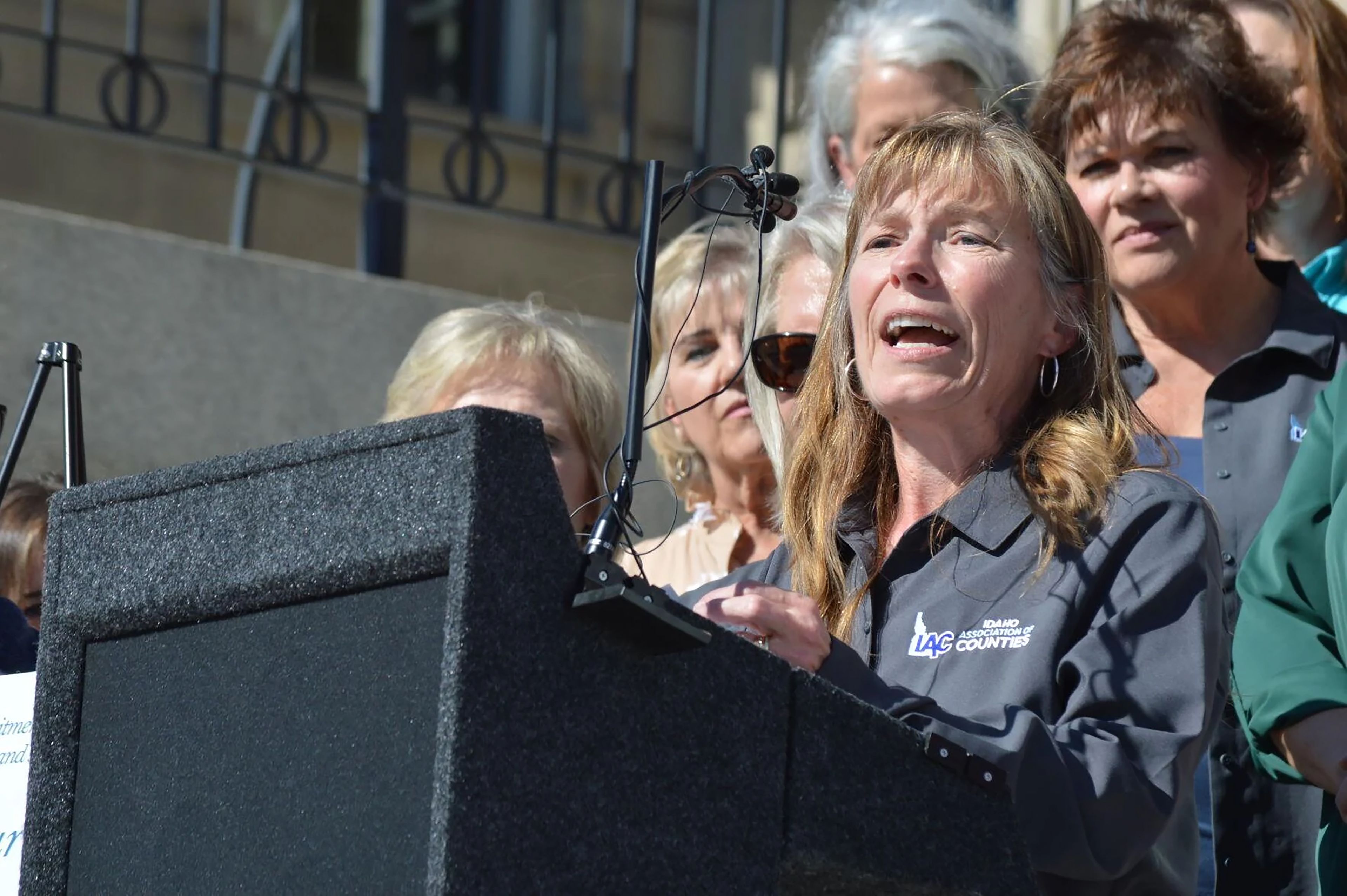 Nez Perce County Clerk Patty Weeks speaks Wednesday about elections at a news conference in Boise. 