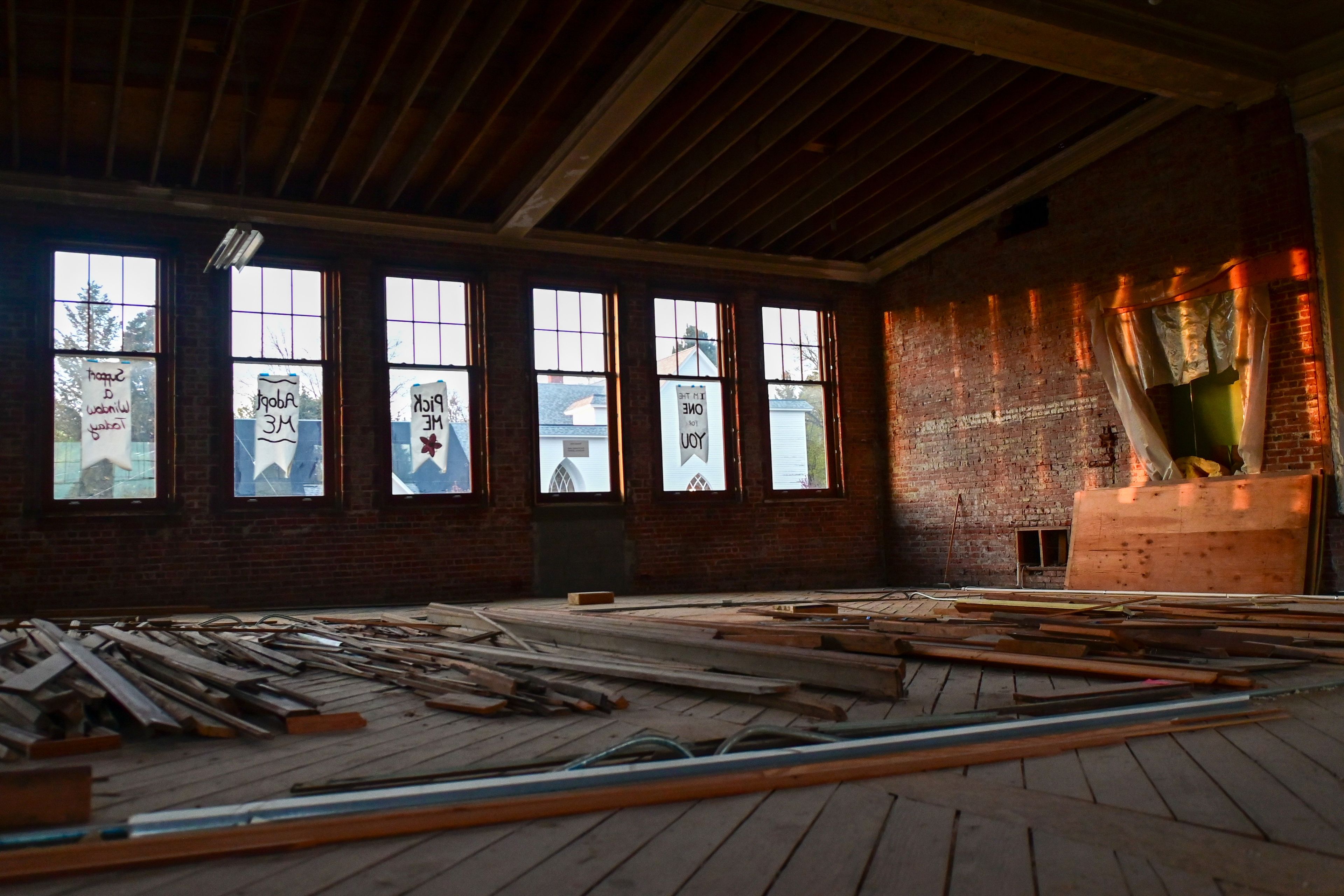 Community members were invited to tour the third floor space at the 1912 Center during a brainstorming and design meeting for the upper level in Moscow on Tuesday.