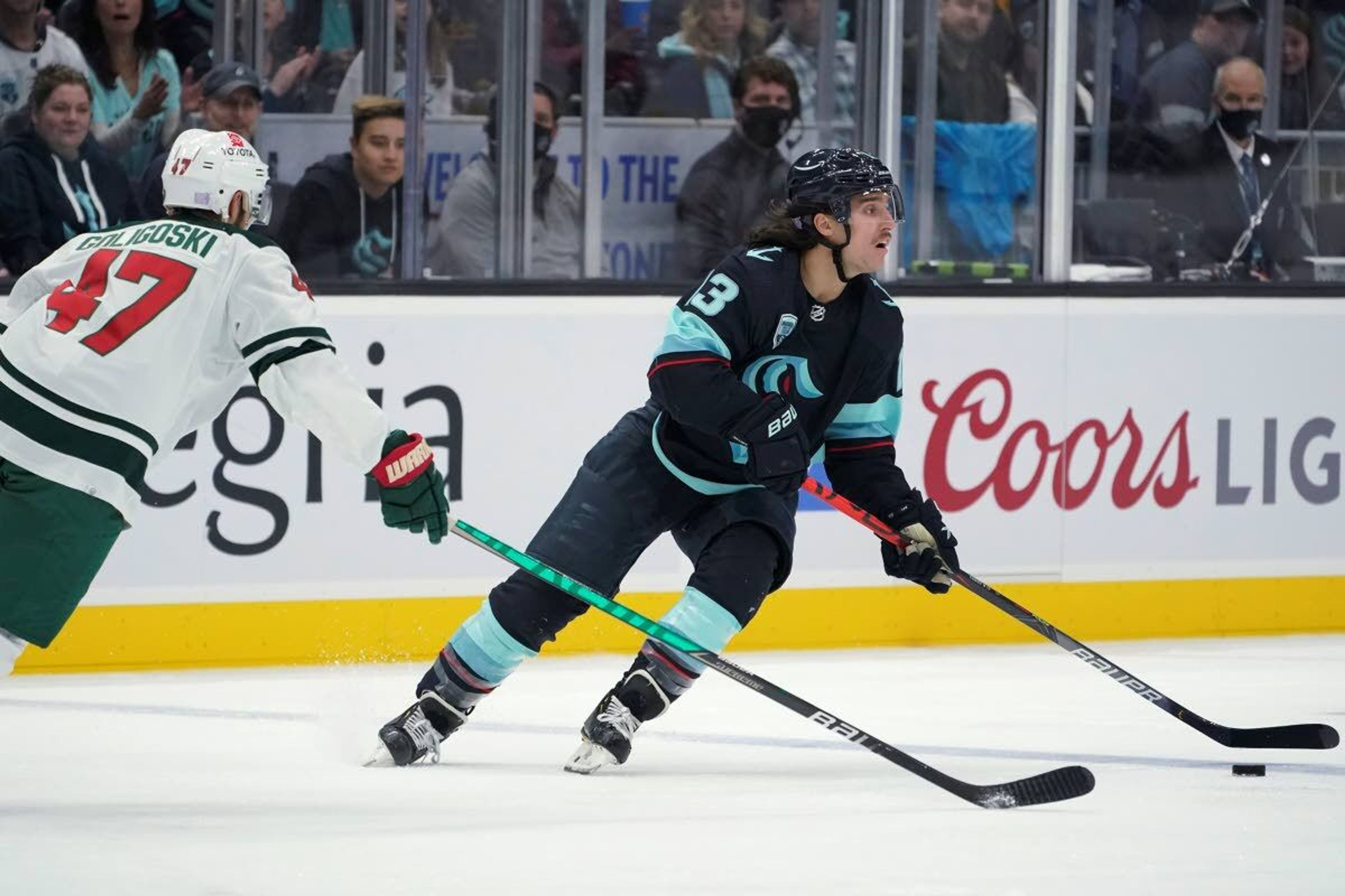 Pitlick scores 1st 3 NHL goals as Wild beat Kraken