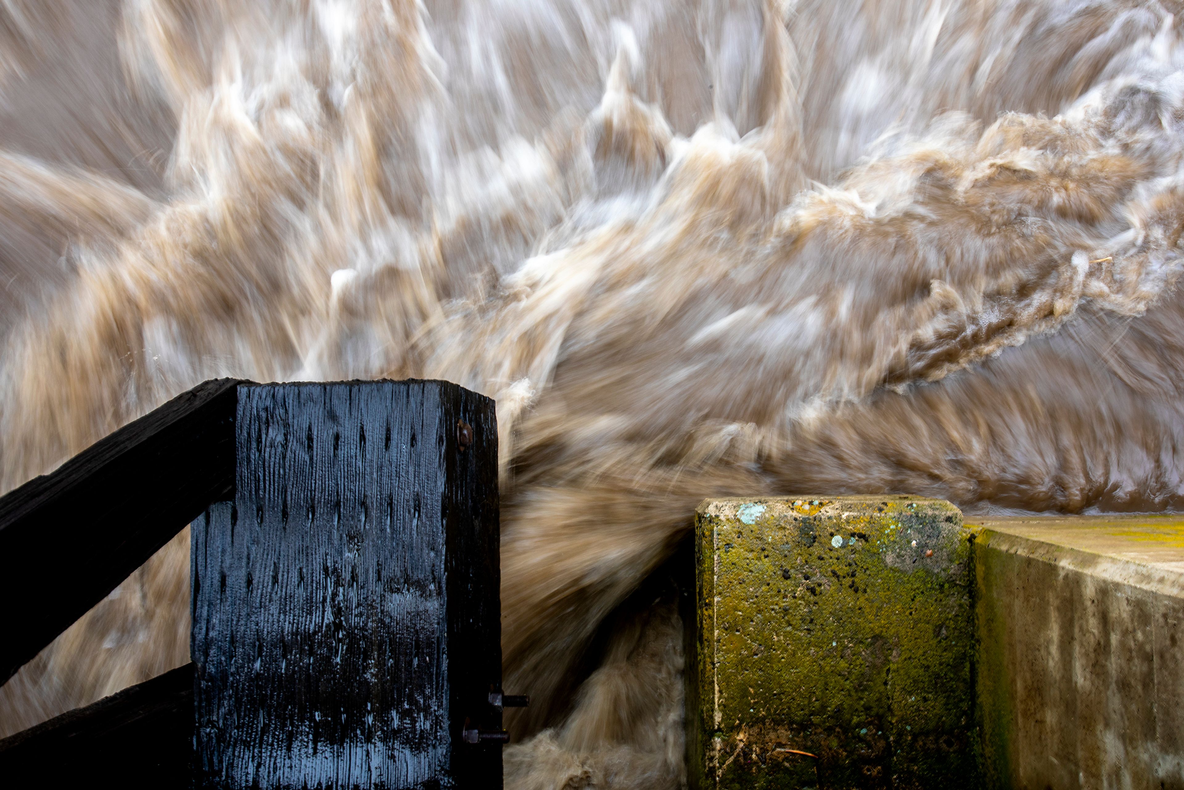 Water rushes under the railroad bridge at Nez Perce National Historical Park on Monday in a photo taken at 1/10 of a second shutter speed.