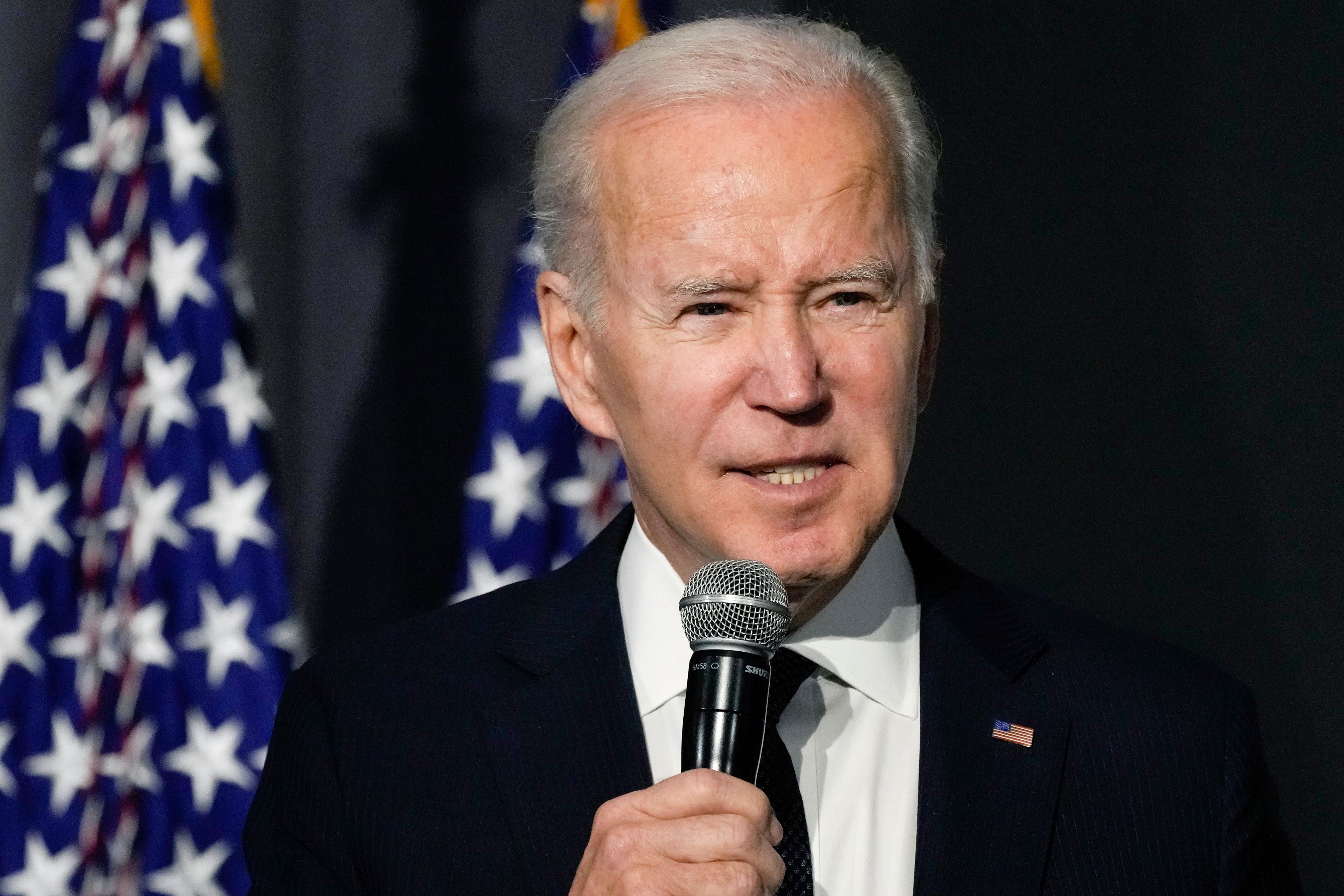 President Joe Biden speaks at the National Action Network's Martin Luther King, Jr., Day breakfast, Monday, Jan. 16, 2023, in Washington. (AP Photo/Manuel Balce Ceneta)