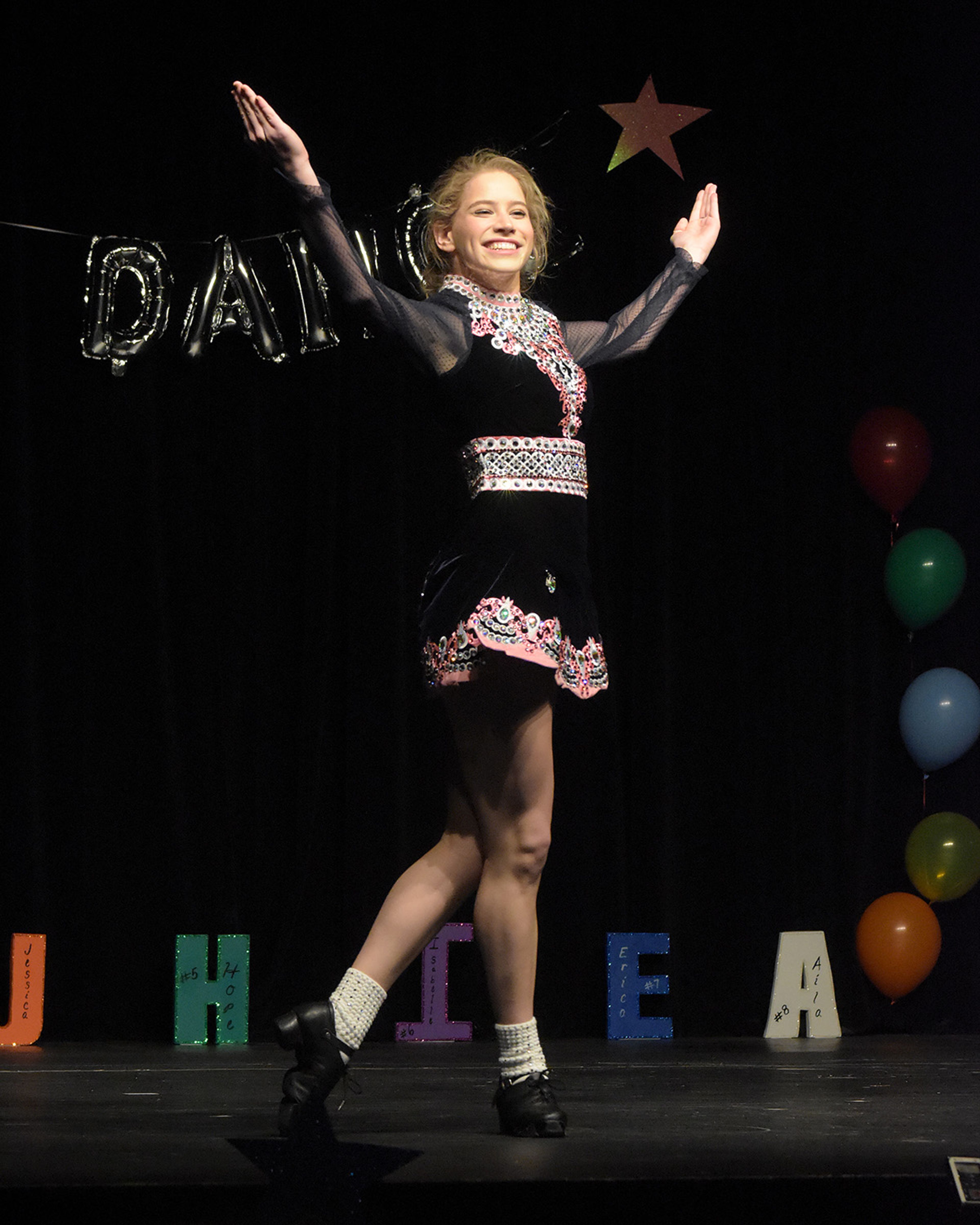 Hope Belschner performed an Irish dance during the talent portion of Saturday's Moscow Distinguished Young Woman program Saturday in Moscow.