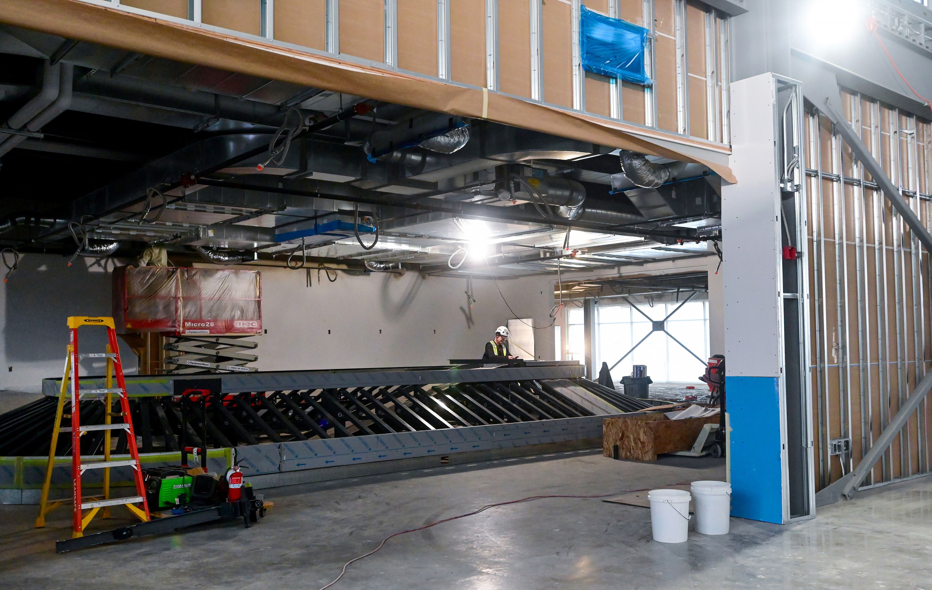 A baggage carousel for arrivals is located to the left of the entrance at the new terminal for the Pullman-Moscow Regional Airport on Thursday.