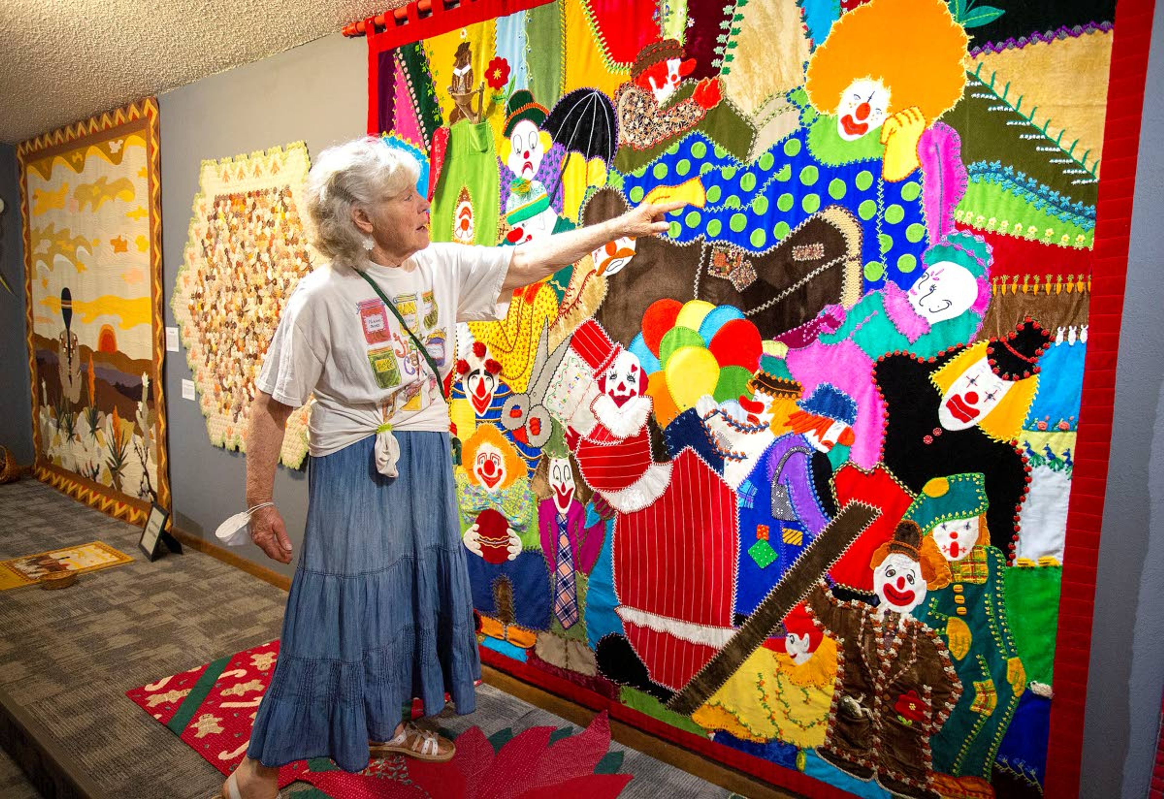 Photos by Geoff Crimmins/Daily NewsKaren Schoepflin Hagen talks about one of her quilts on display at Kascha Quilts on Tuesday in Genesee. Hagen has been quilting since 1975.