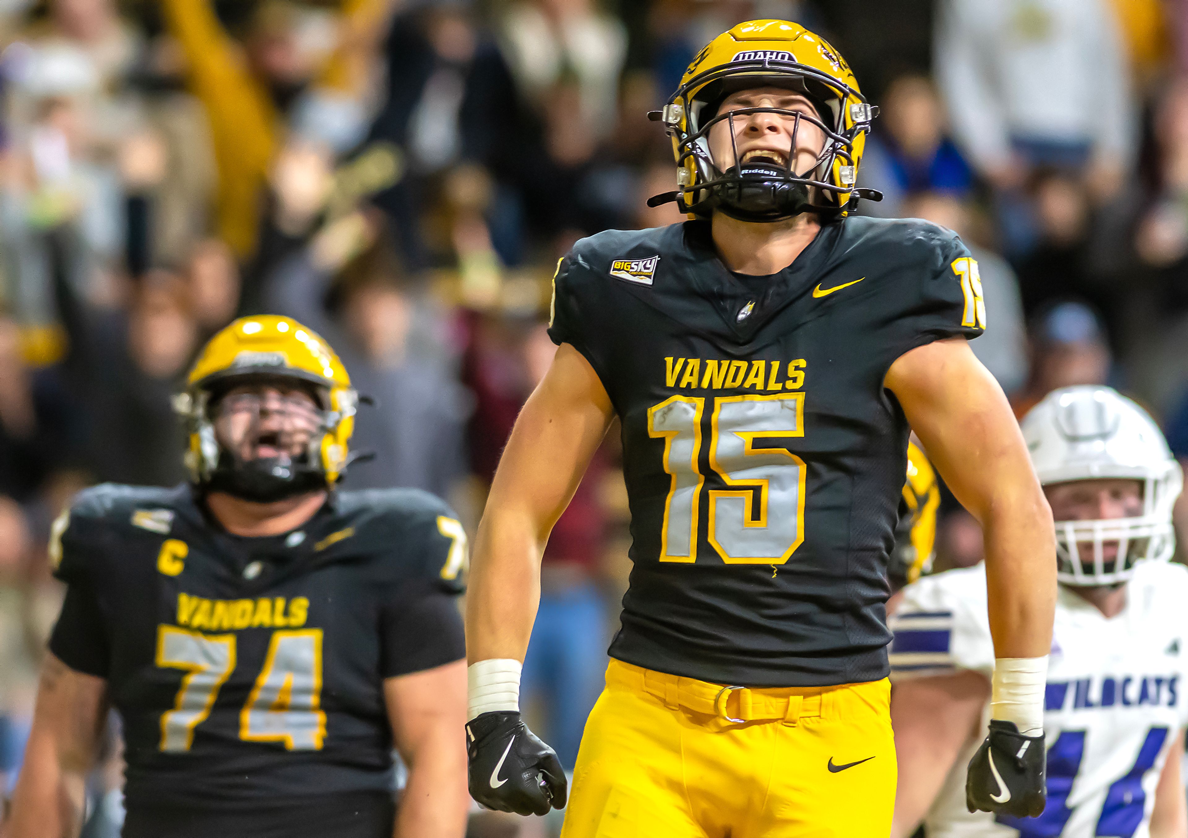 Idaho wide receiver Mark Hamper State during a quarter of a Big Sky conference game Saturday at the P1FCU Kibbie Dome in Moscow.