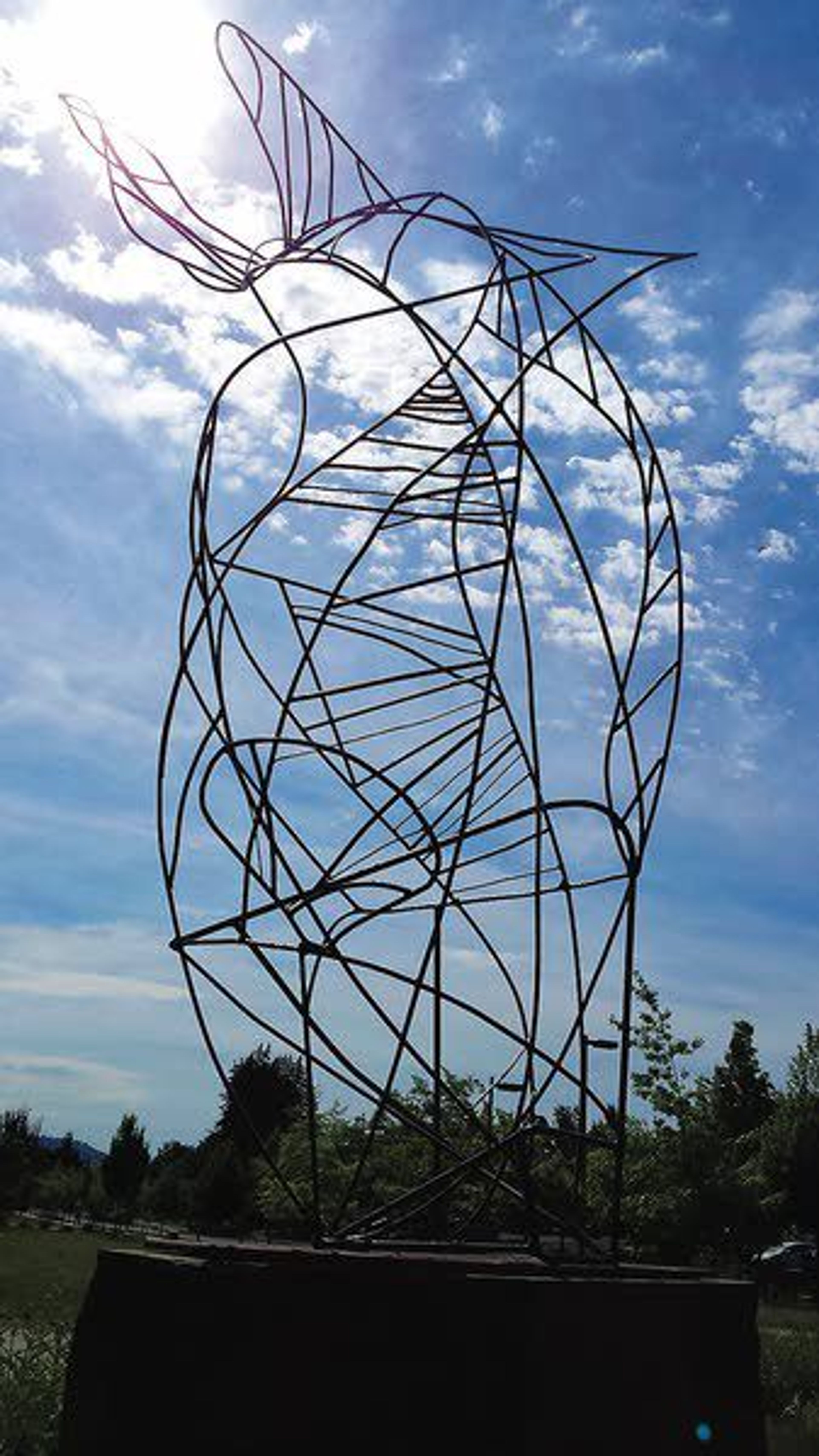 A sculpture is seen in the sculpture garden outside the Moscow Intermodal Transit Center.