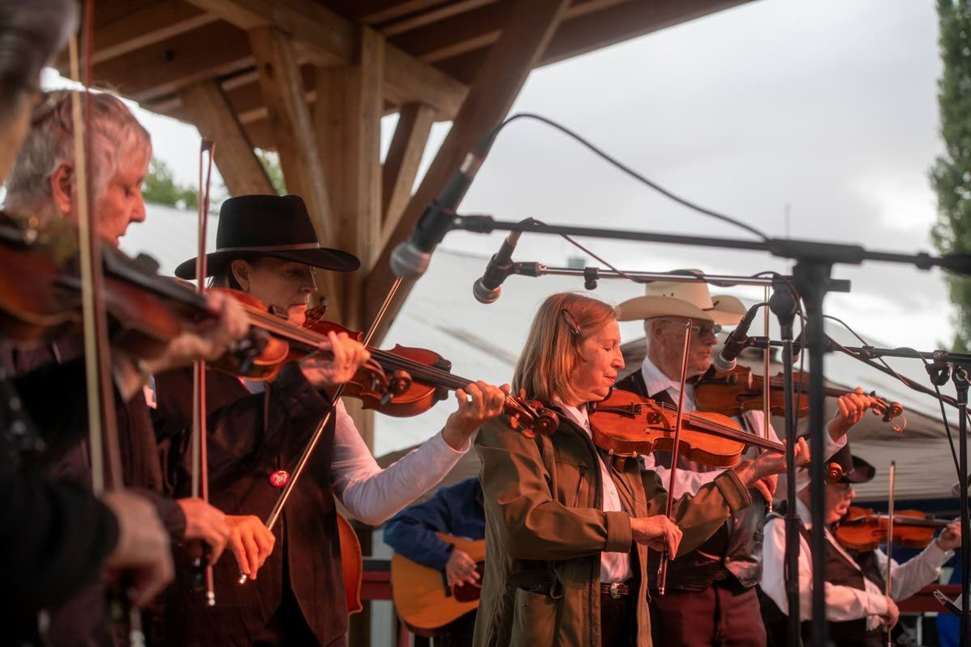 The Old Time Fiddlers perform “Red Wing” on the main stage at the Latah County Fair on Saturday morning in Moscow.