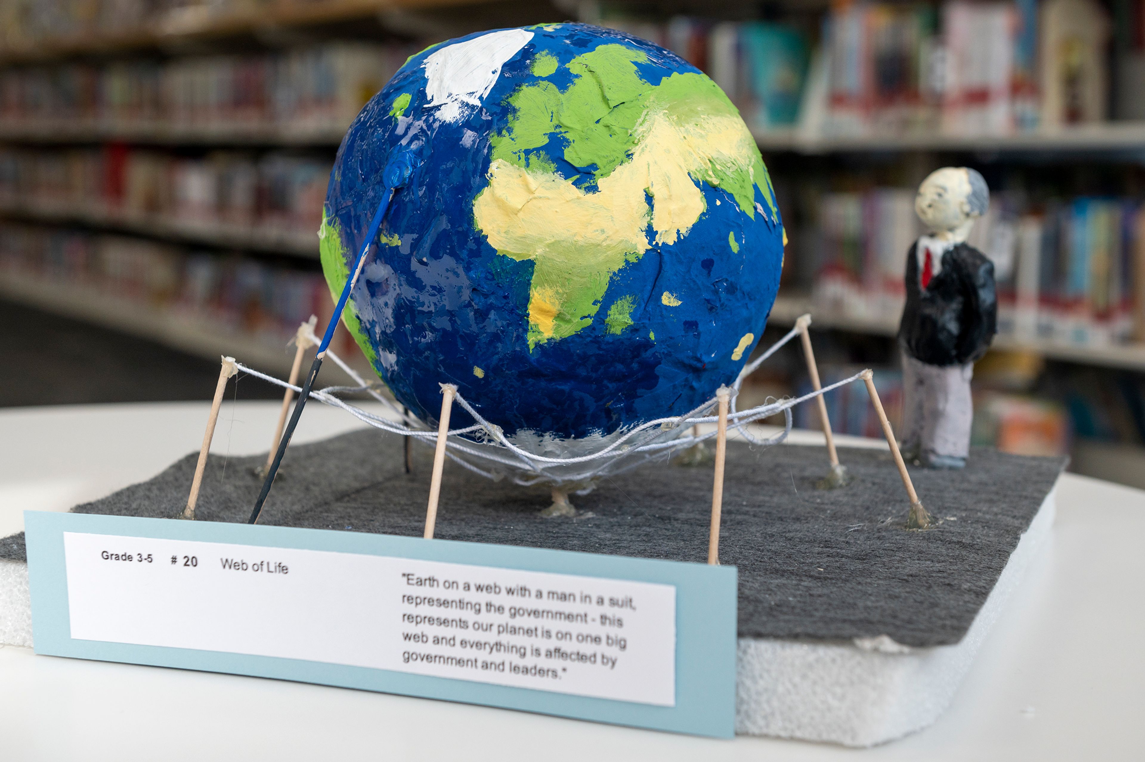 Artwork titled “Web of Life” is photographed at Neill Public Library in Pullman as part of the League of Women Voters of Pullman and Whitman County’s second annual Visual Arts Competition.