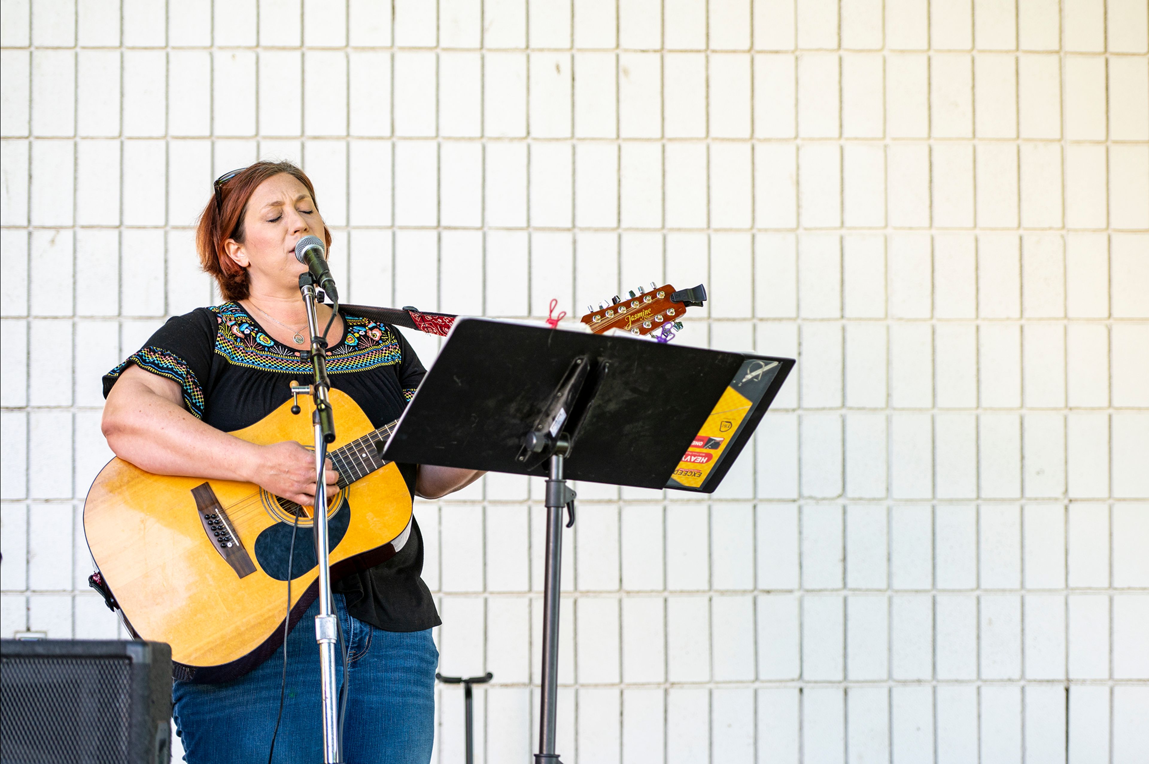 Rebecca Lewis performs Thursday during Appy Festival at the Appaloosa Museum and Heritage Center in Moscow.