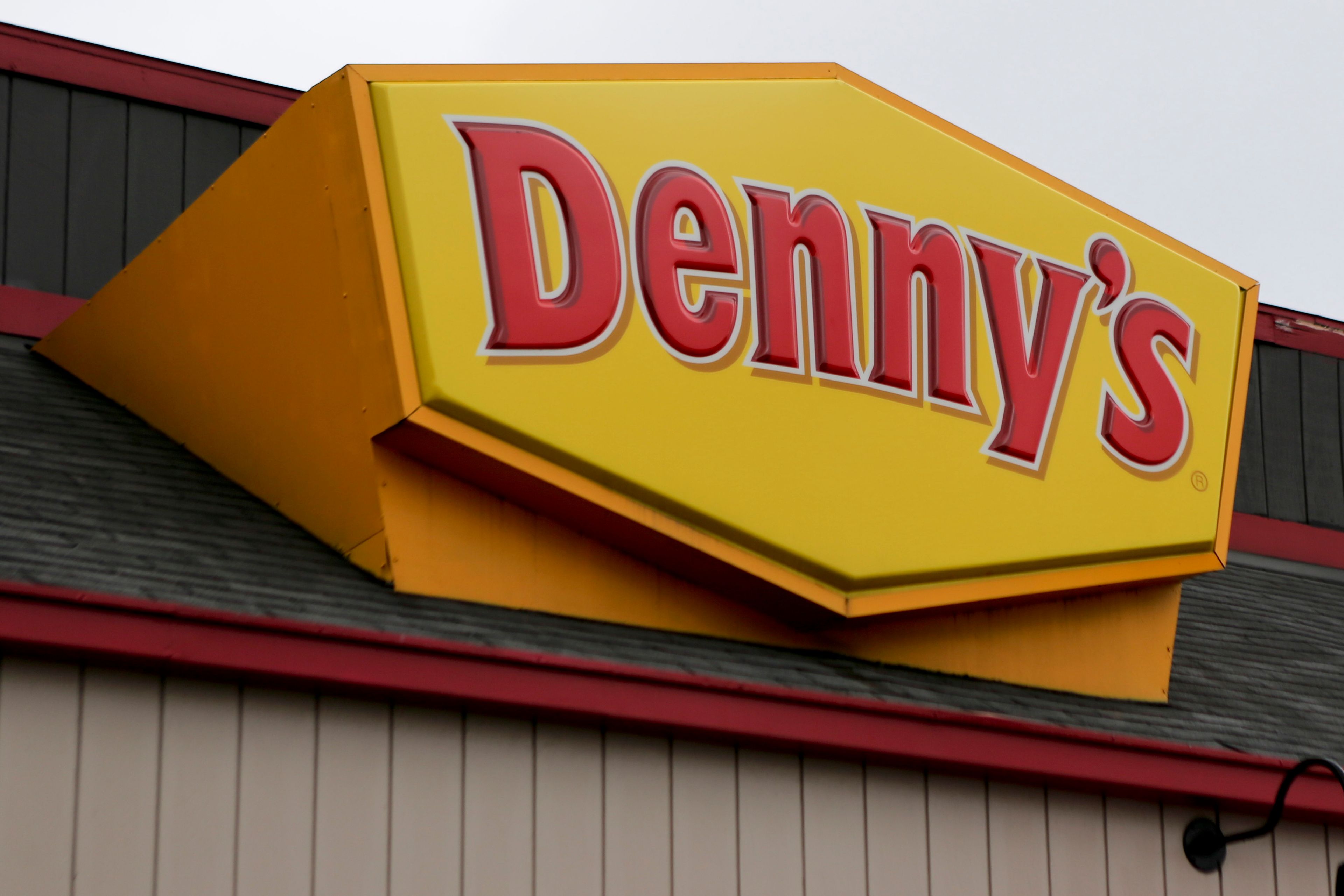 A large sign marks a Denny's restaurant, Thursday, Sept. 14, 2017, in Cranberry, Pa.(AP Photo/Keith Srakocic)