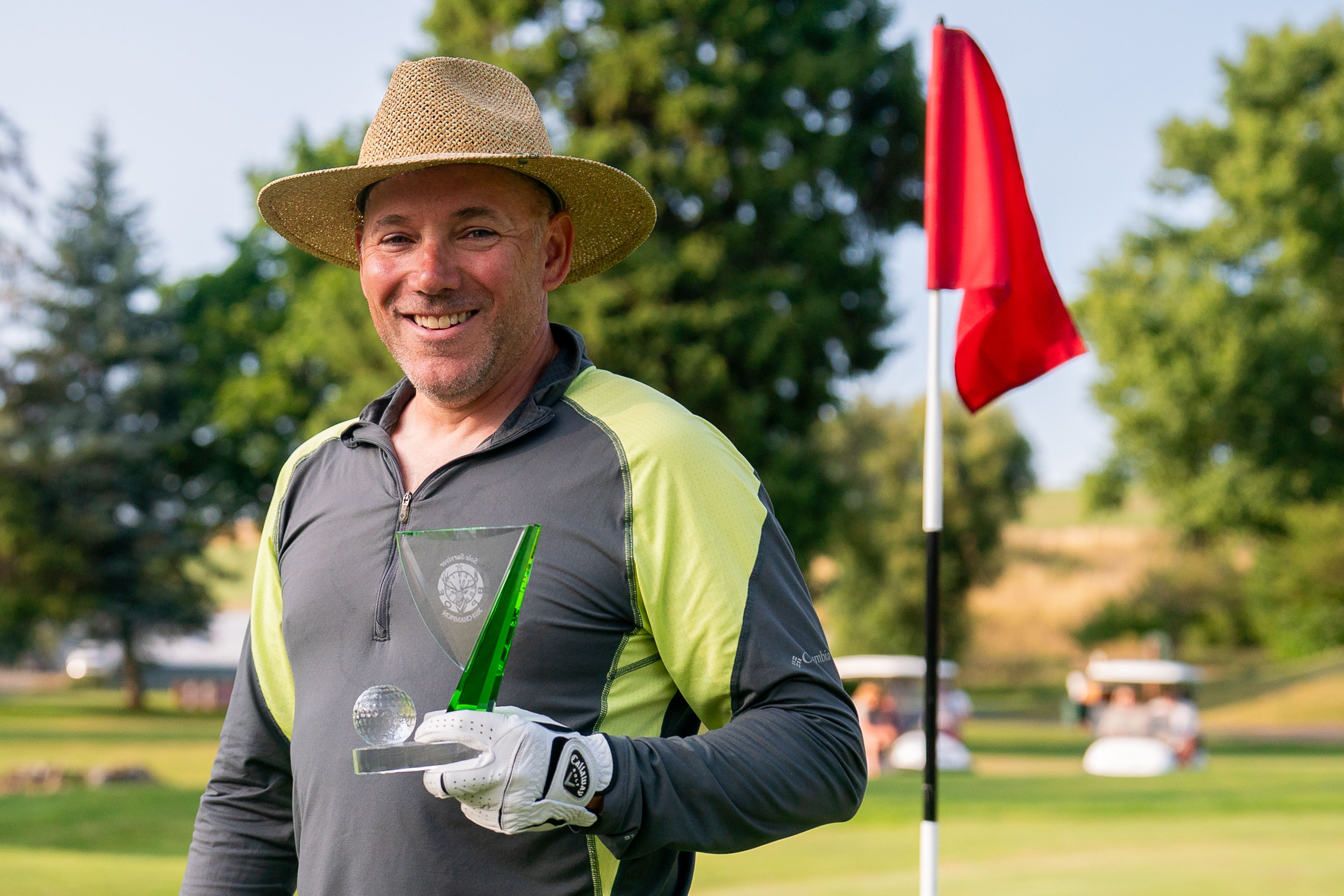 Jeffrey Spellman poses for a photo after winning the 74th annual Moscow Elks Sole Survivor golf tournament on Tuesday.