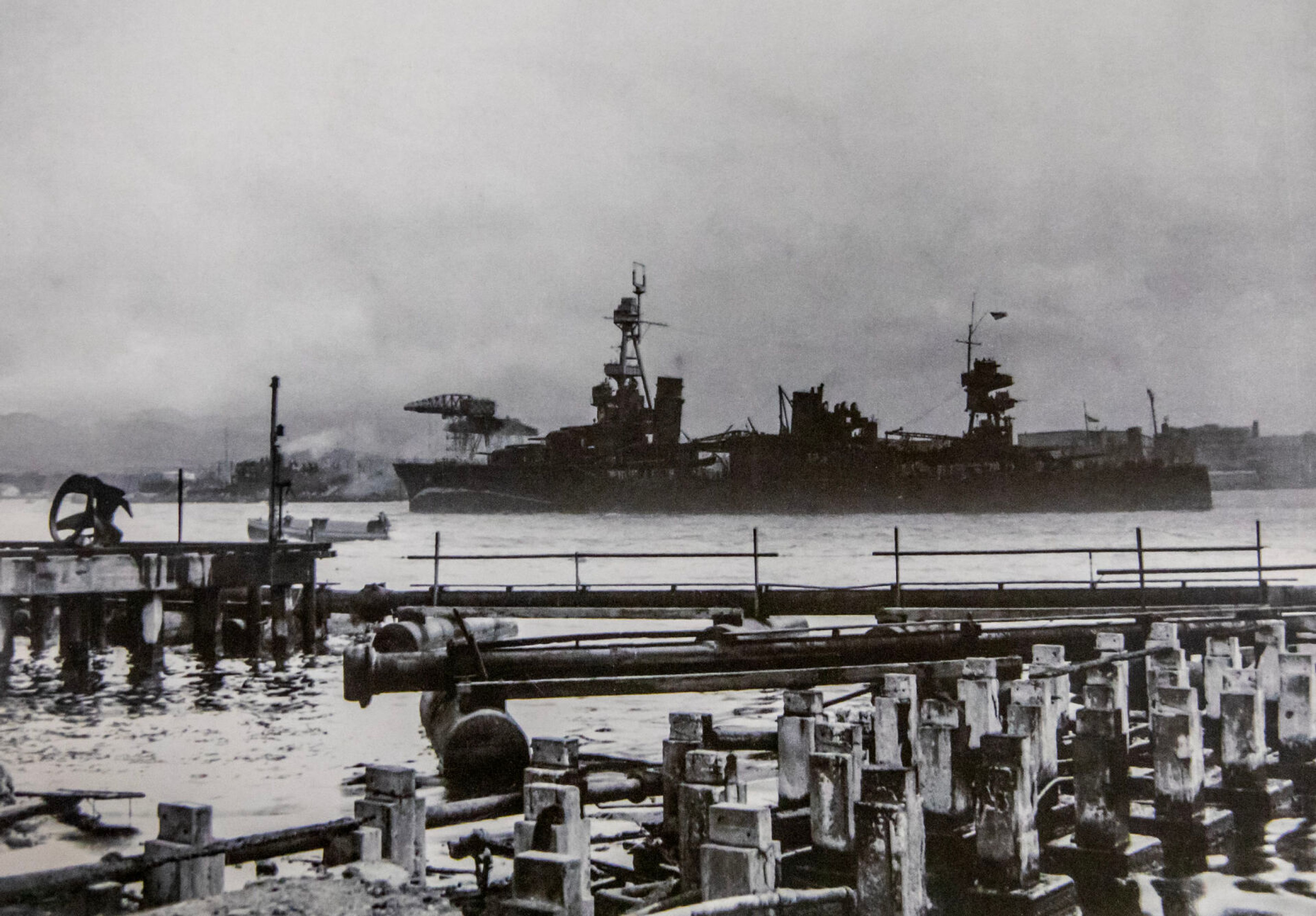 The USS Northhampton that Floyd Thomason served on is pictured coming into Pearl Harbor on Dec. 8, 1941. The ship sank in December 1942.