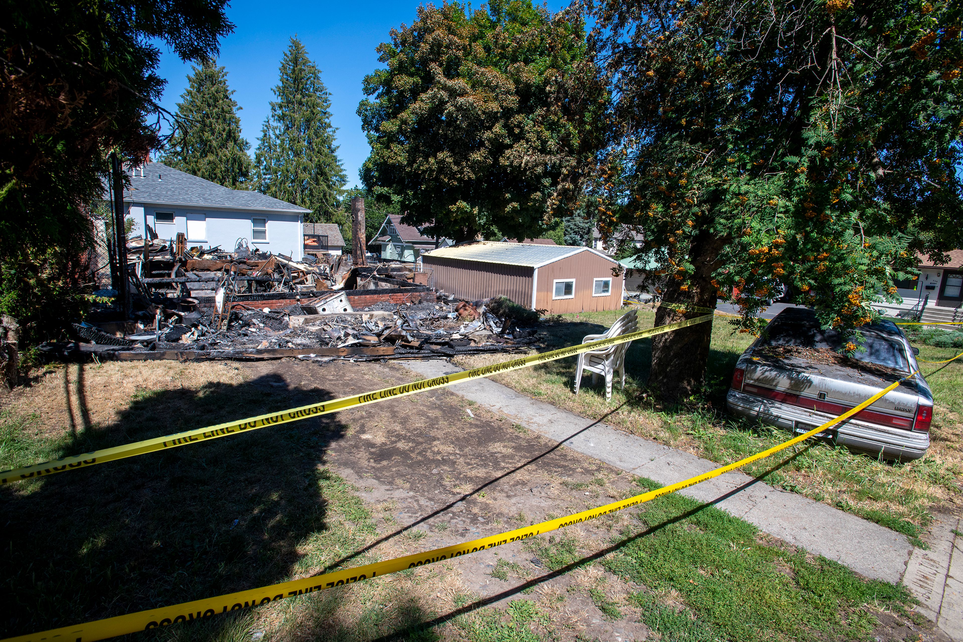 The aftermath of a house fire on the 200 block of Thorn Street in Colfax is seen Monday. The fire occurred Saturday afternoon and burned through the night.