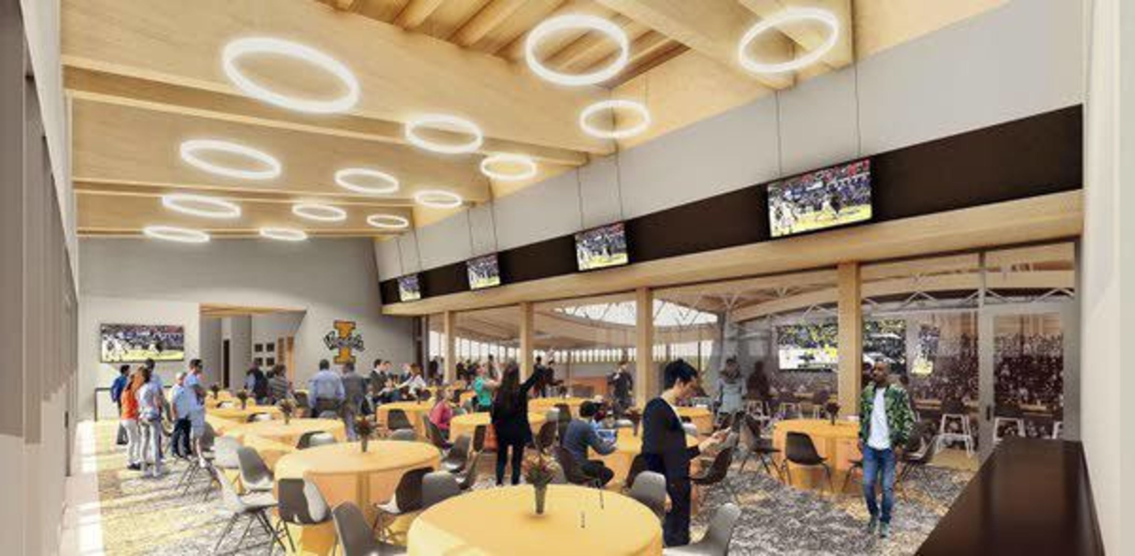 An architect rendering of the University of Idaho’s Idaho Central Credit Union Arena is shown. The university has raised about $40 million of the roughly $48 million needed to construct the building, which might be completed in time for the 2021-22 basketball season.