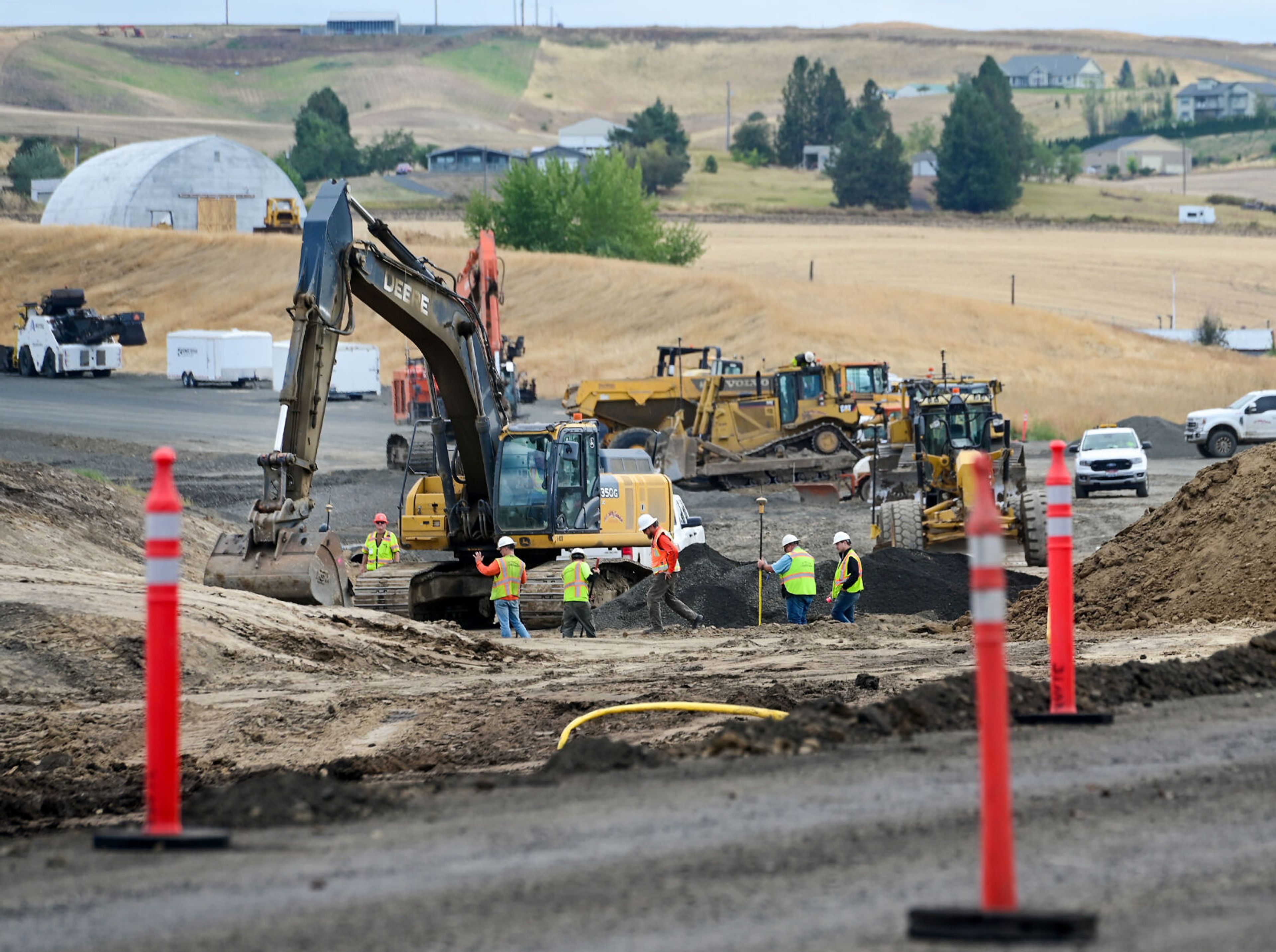 Construction continues along U.S. Highway 95 south of Moscow Tuesday.