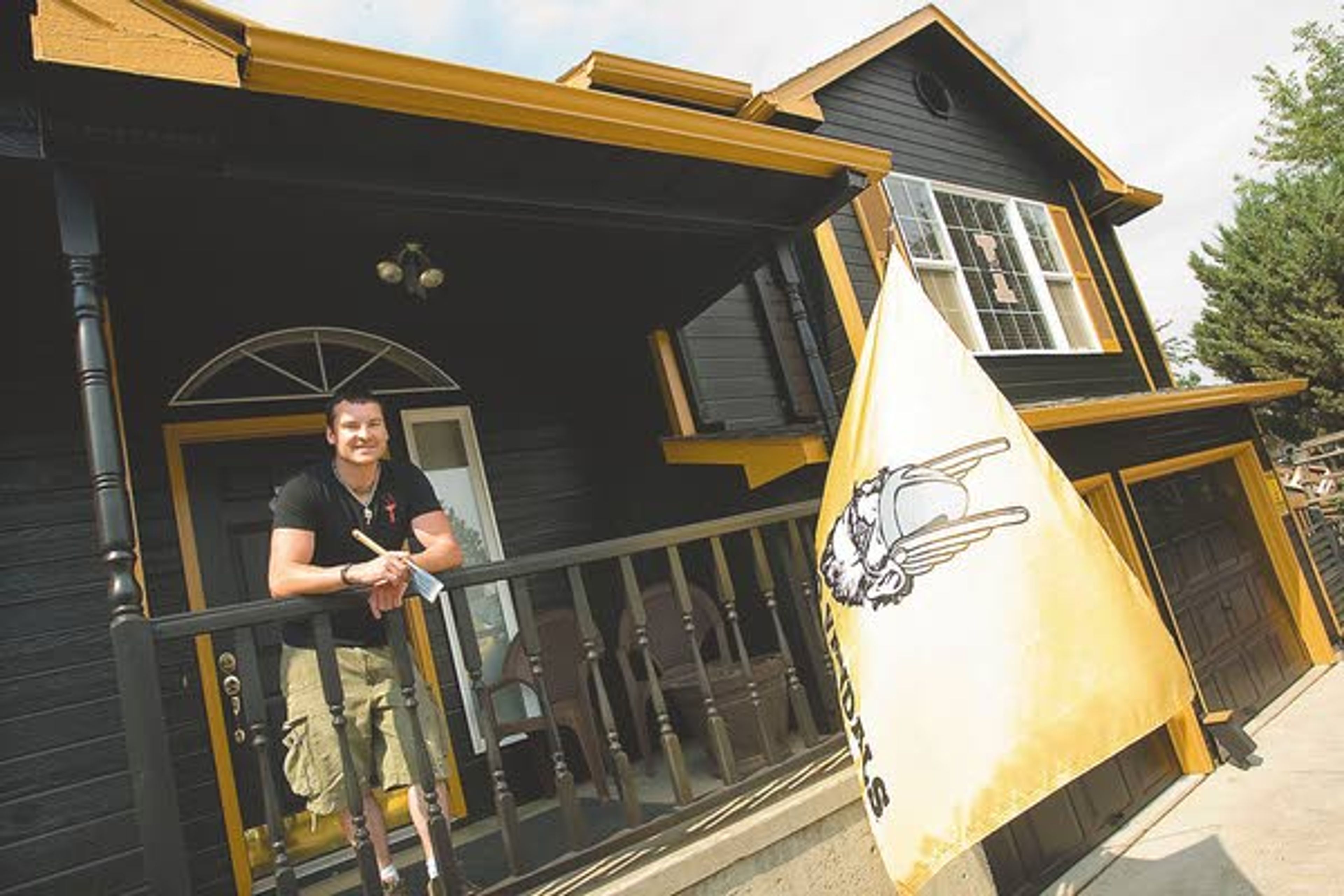 Nathan Vowels and his employees from Nathan's Painting painted his home in Moscow in University of Idaho colors on August 10.