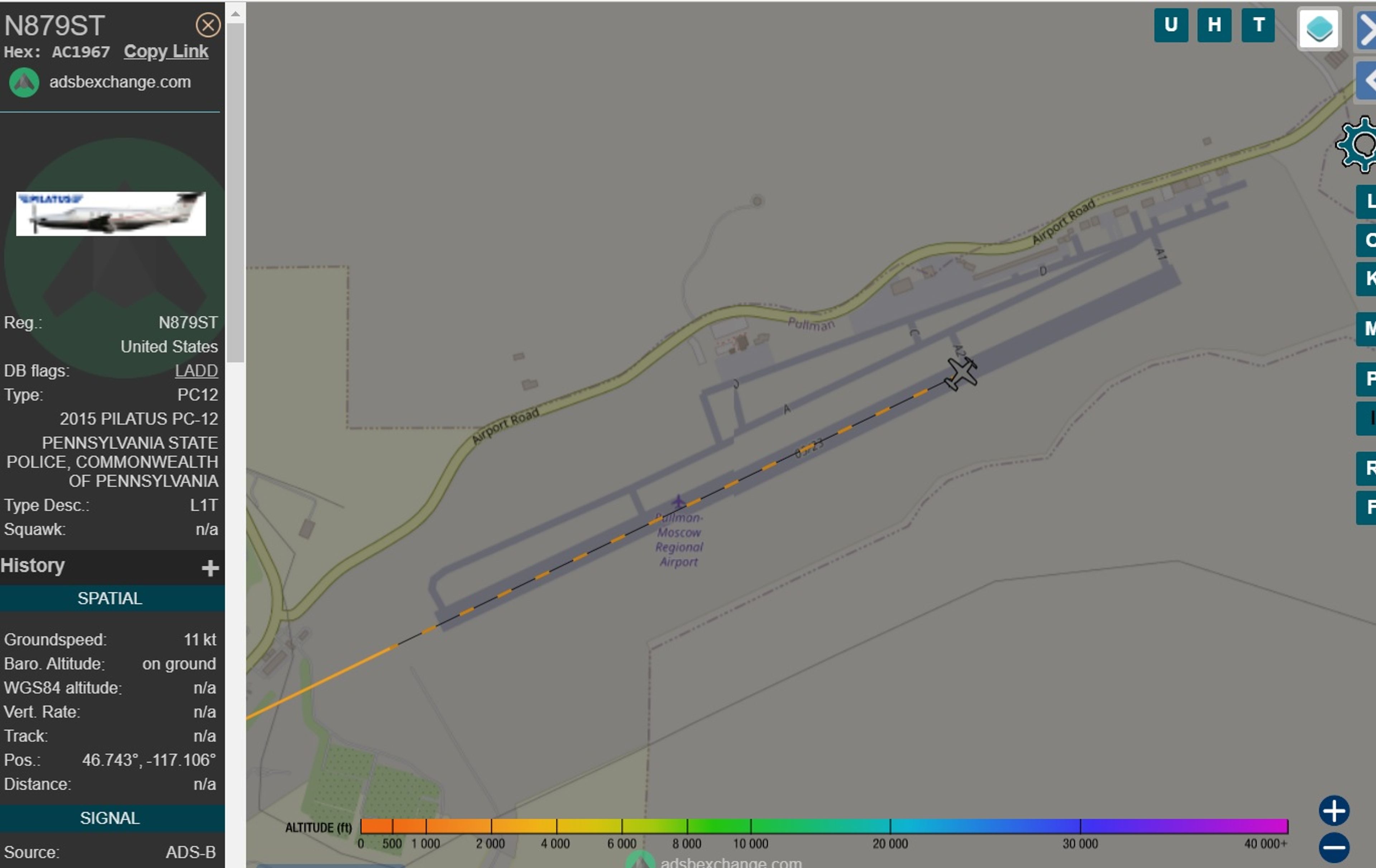 This online flight tracker shows that the plane thought to be carrying Bryan Kohberger has landed at Pullman.