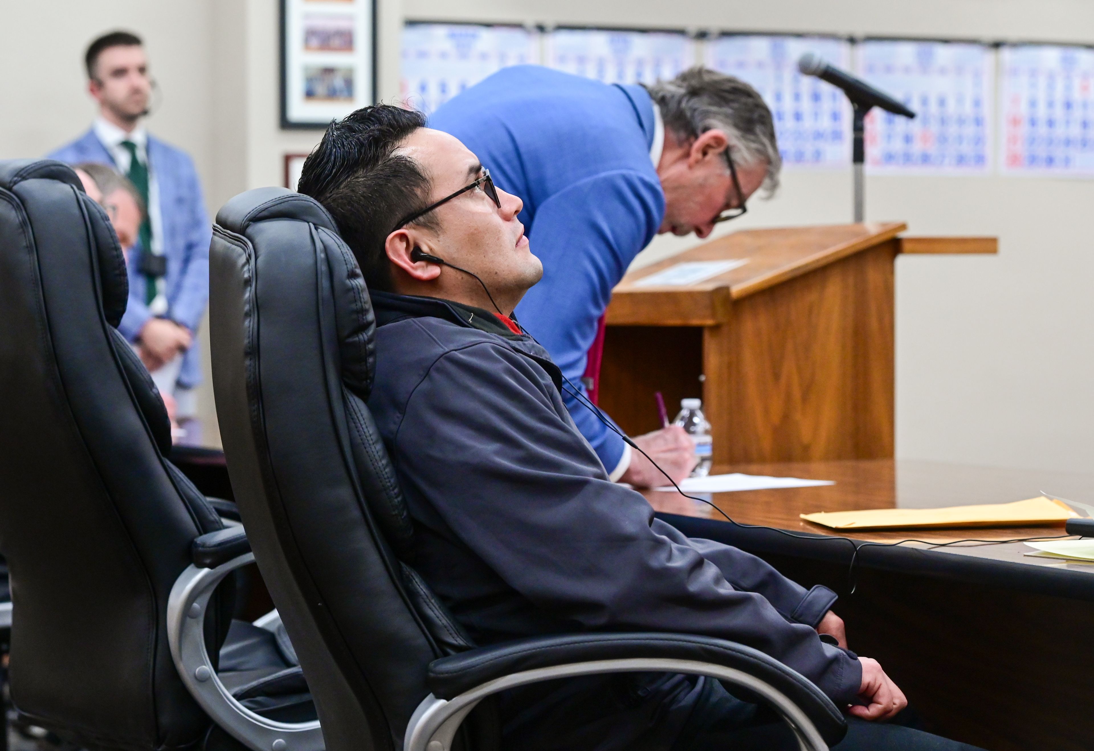 Juan Trejo Perez leans back in his chair while waiting for a verdict in his felony third-degree child molestation trial in Colfax on Wednesday. Trejo Perez was found guilty by a jury, and will be sentenced at a later date.