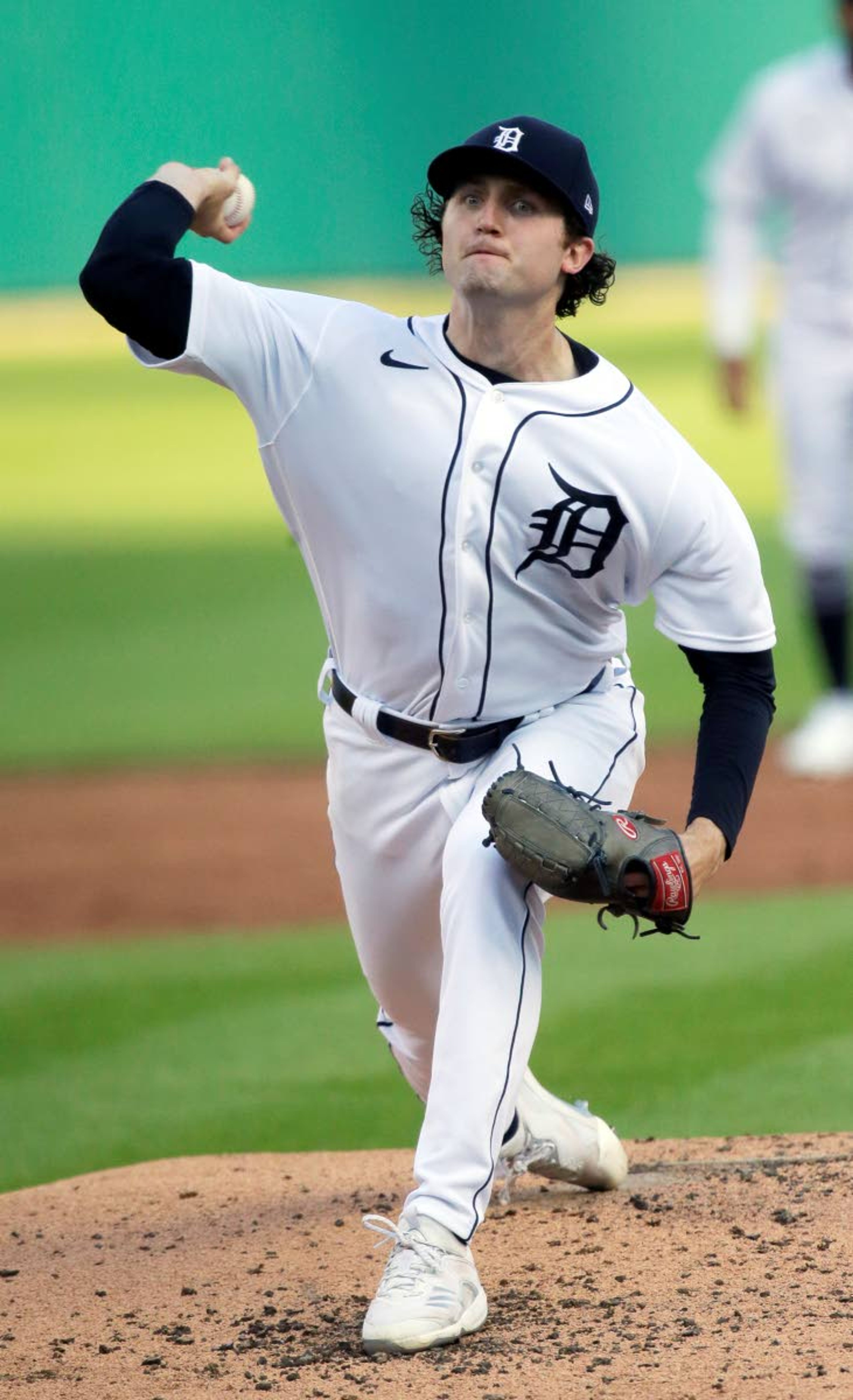 Detroit Tigers starter Casey Mize pitches against the Seattle Mariners during the third inning of a baseball game Wednesday, June 9, 2021, in Detroit. (AP Photo/Duane Burleson)