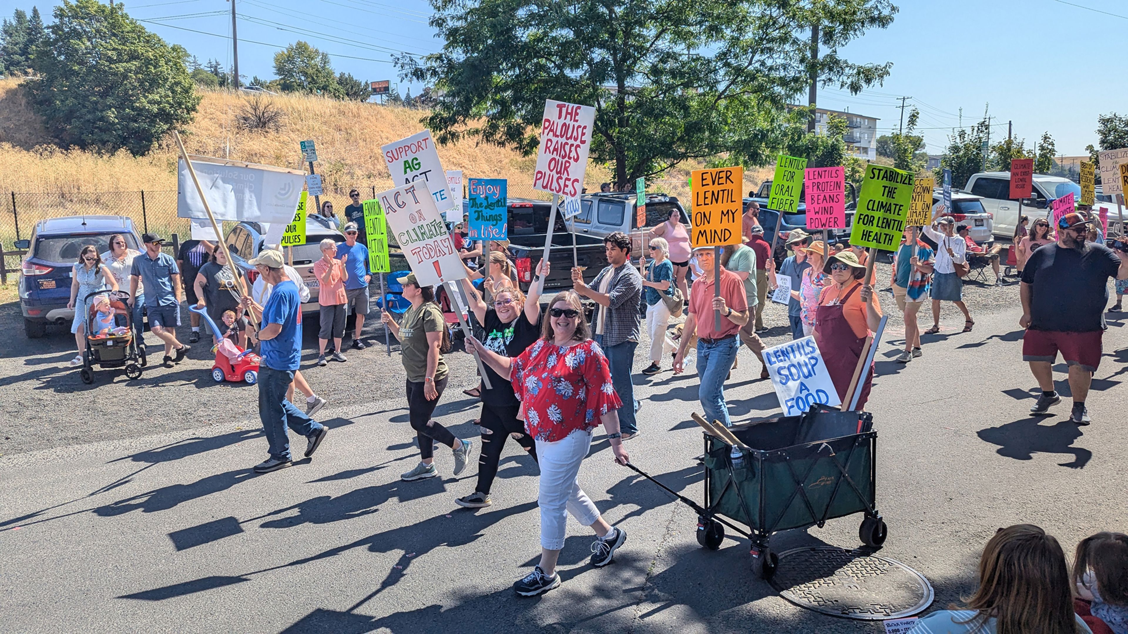 Daily News reader Judy Meuth, of Pullman, submitted this Aug. 17 photo taken during the National Lentil Festival Parade where 49 Palouse Citizens' Climate Lobby members marched and called for a healthy climate that supports lentils and the farmers that grow them for the world.