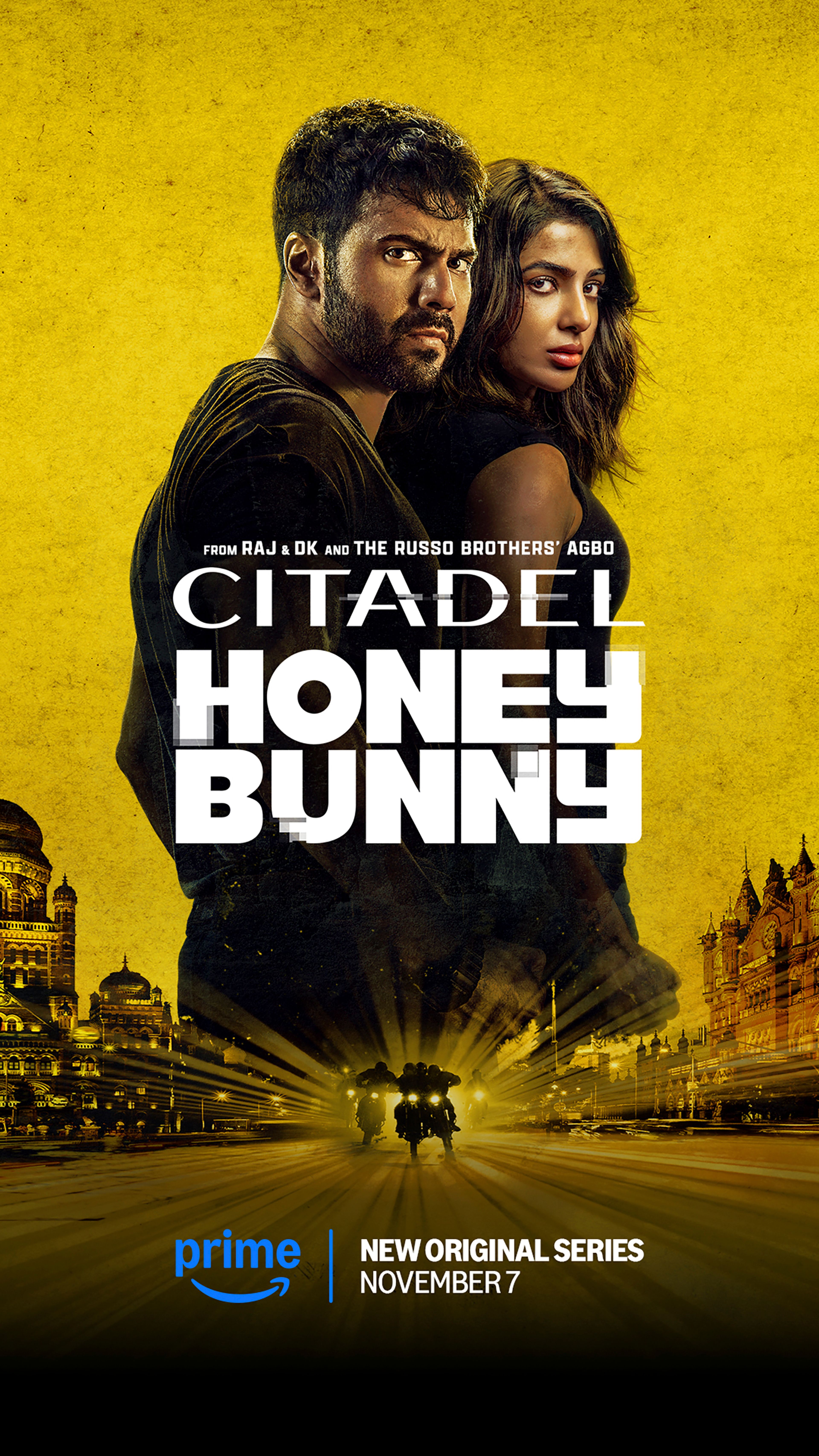 This images released by Amazon Studios shows promotional art for "Citadel: Honey Bunny."