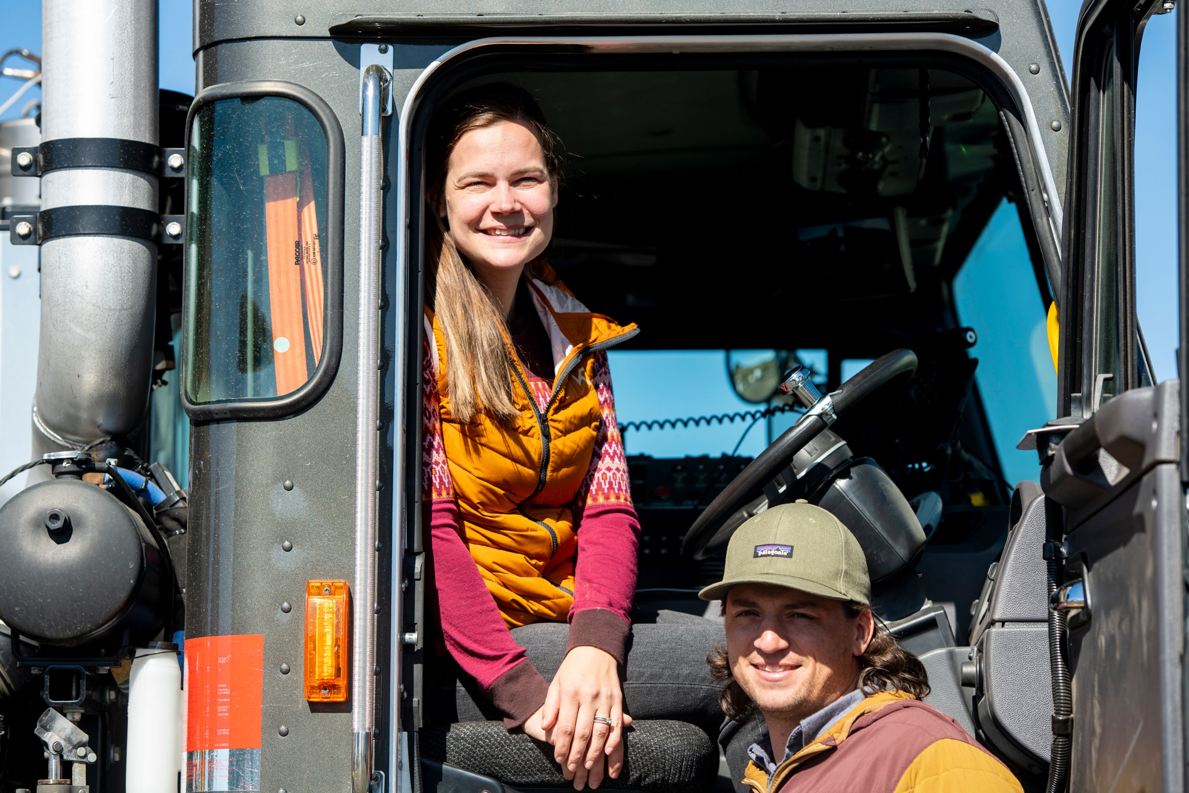 Chief Administrative Officer Stevie Steely-Johnson and her husband, CEO Brandon Steely-Johnson, pose for a portrait at the Inland North Waste headquarters on Idaho State Highway 8 east of Moscow.