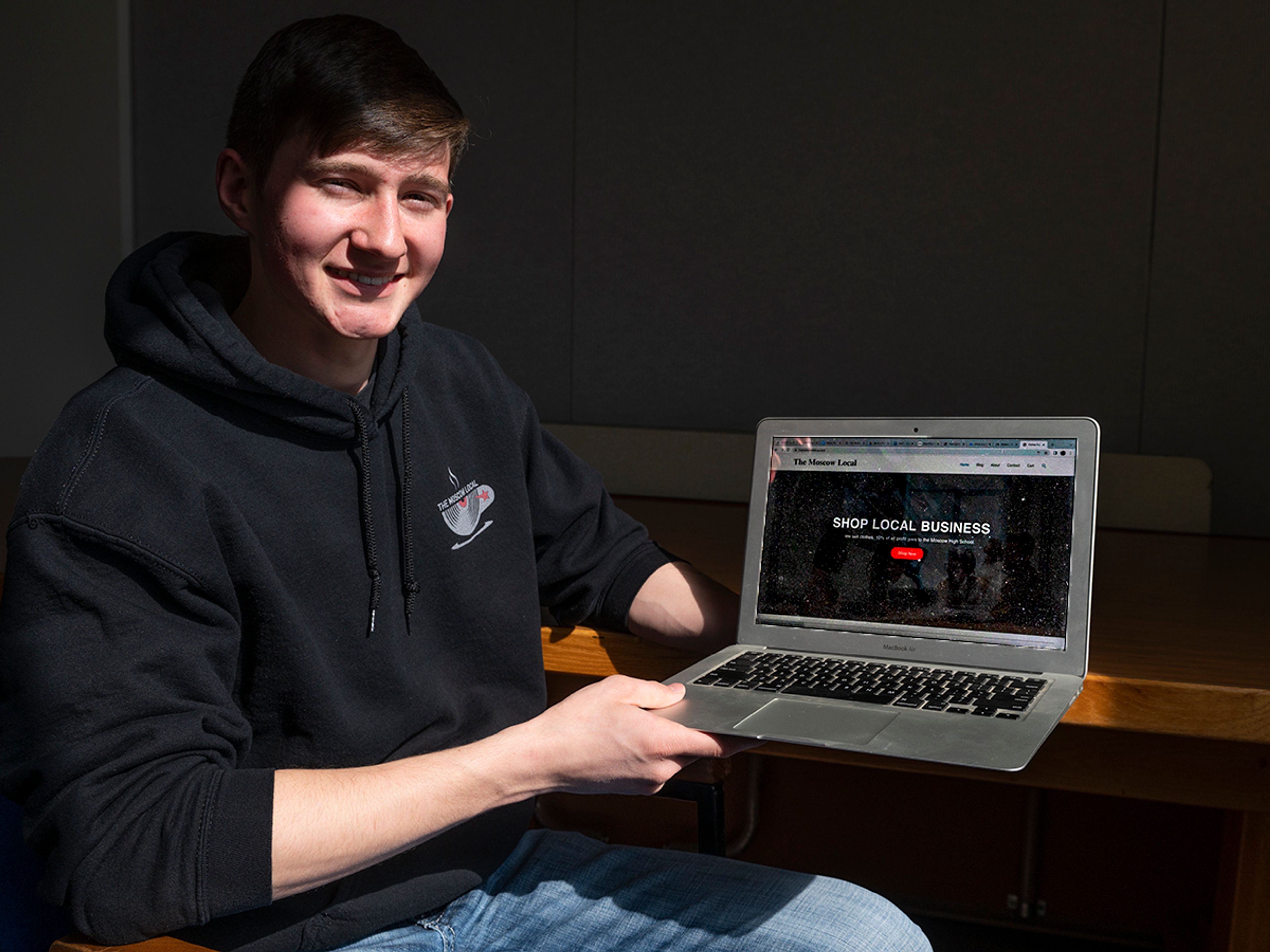 Tyler Gehring, owner of The Moscow Local, poses for an portrait Wednesday in the Moscow-Pullman Daily News office.