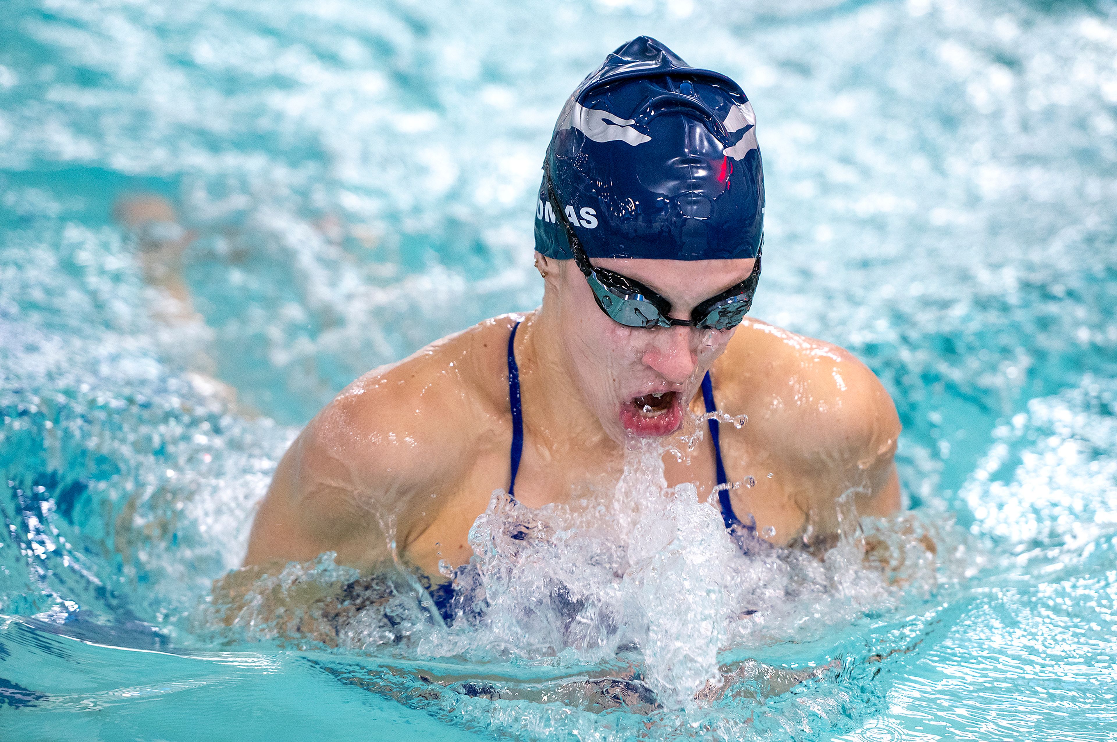 Pullman’s Codi Thomas practices Wednesday at the Pullman Aquatic Center in preparation for the Washington high school state swim meet.