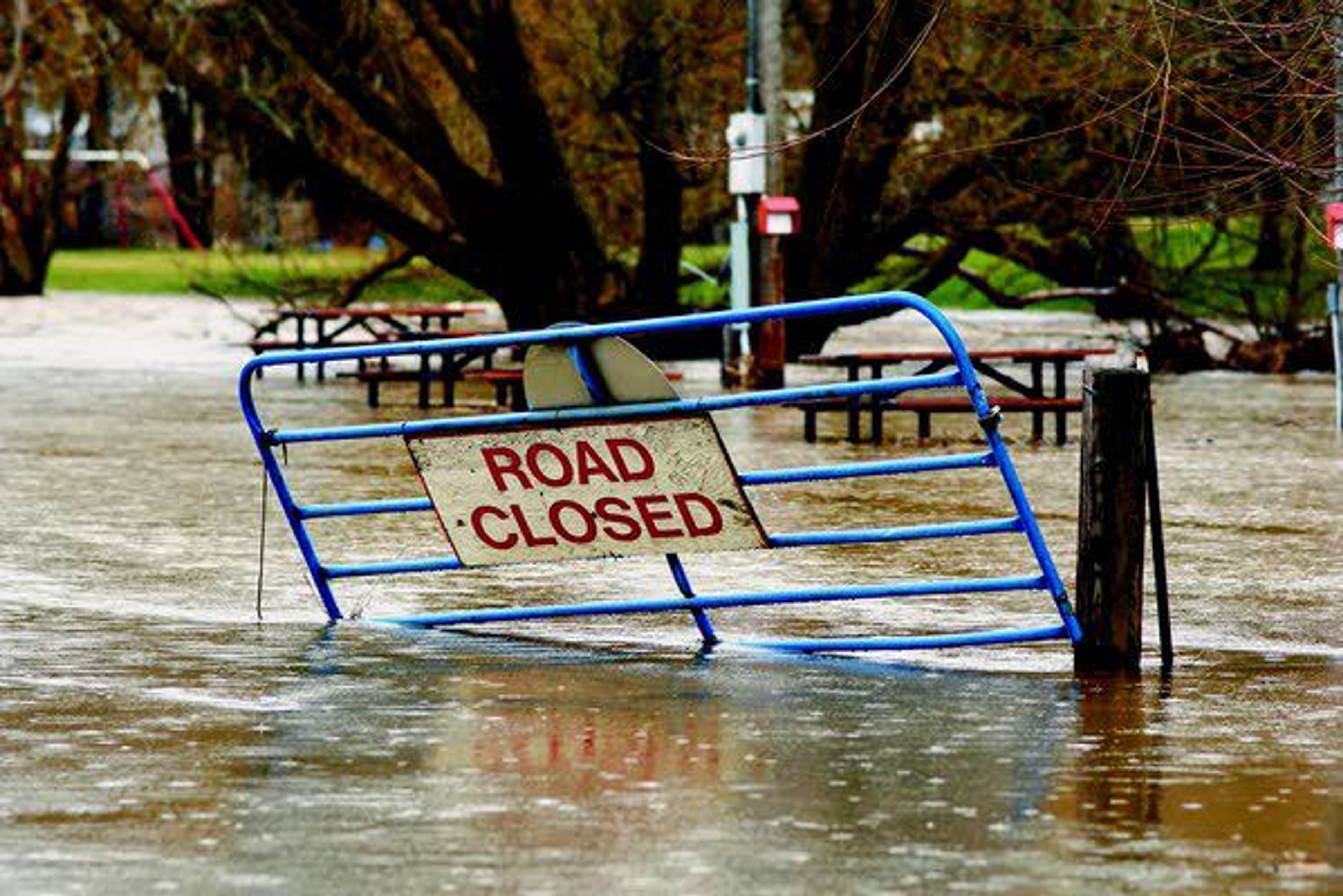 Lions Club Park in Palouse is inundated with floodwaters Tuesday from the Palouse River.