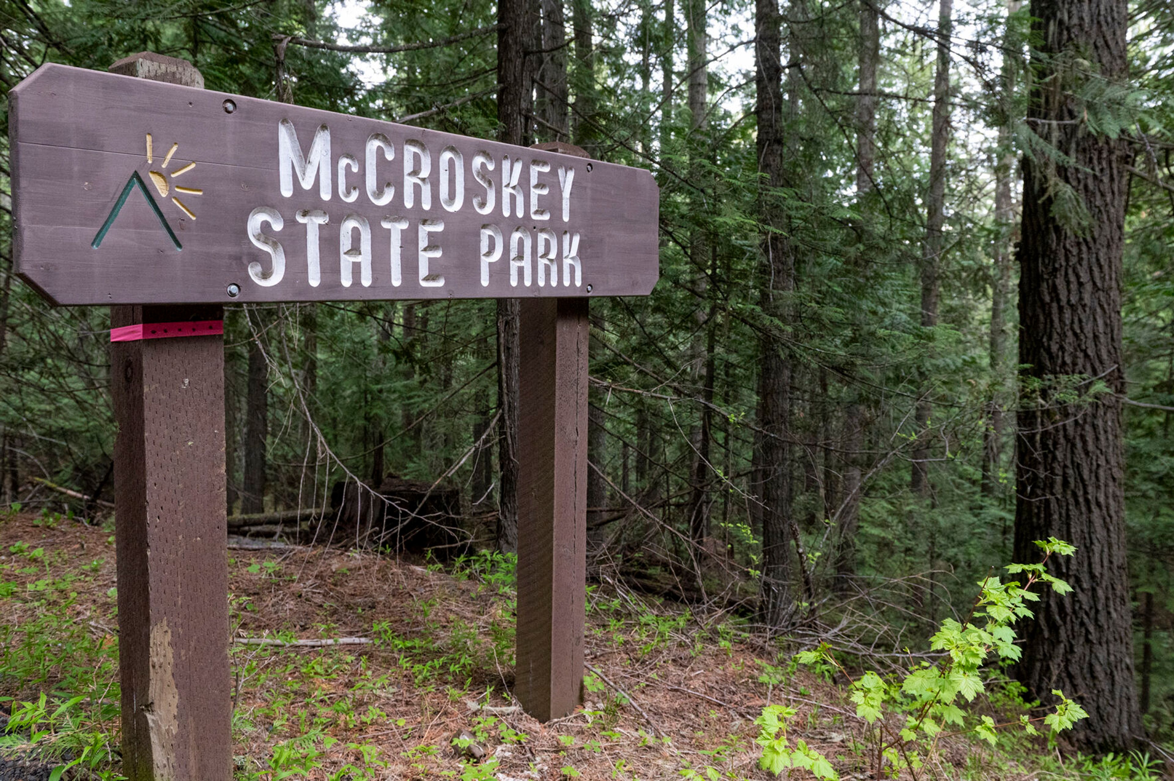 The entrance to Mary McCroskey State Park is photographed in Farmington.