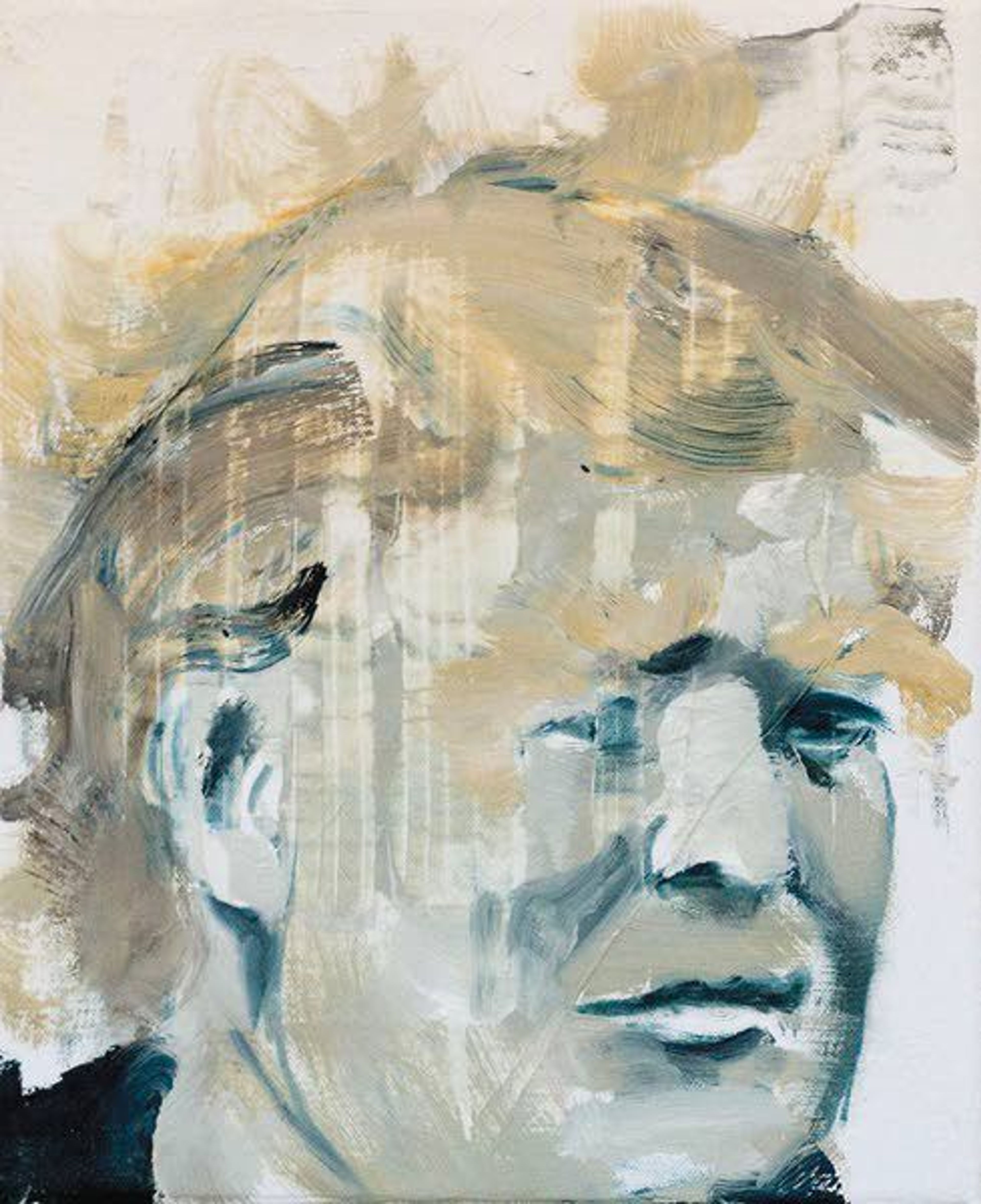 This painting of Pres. Donald Trump is by of a series titled "Bad Boys Have a Nice Haircut" by Moscow artist Bartosz Beda.