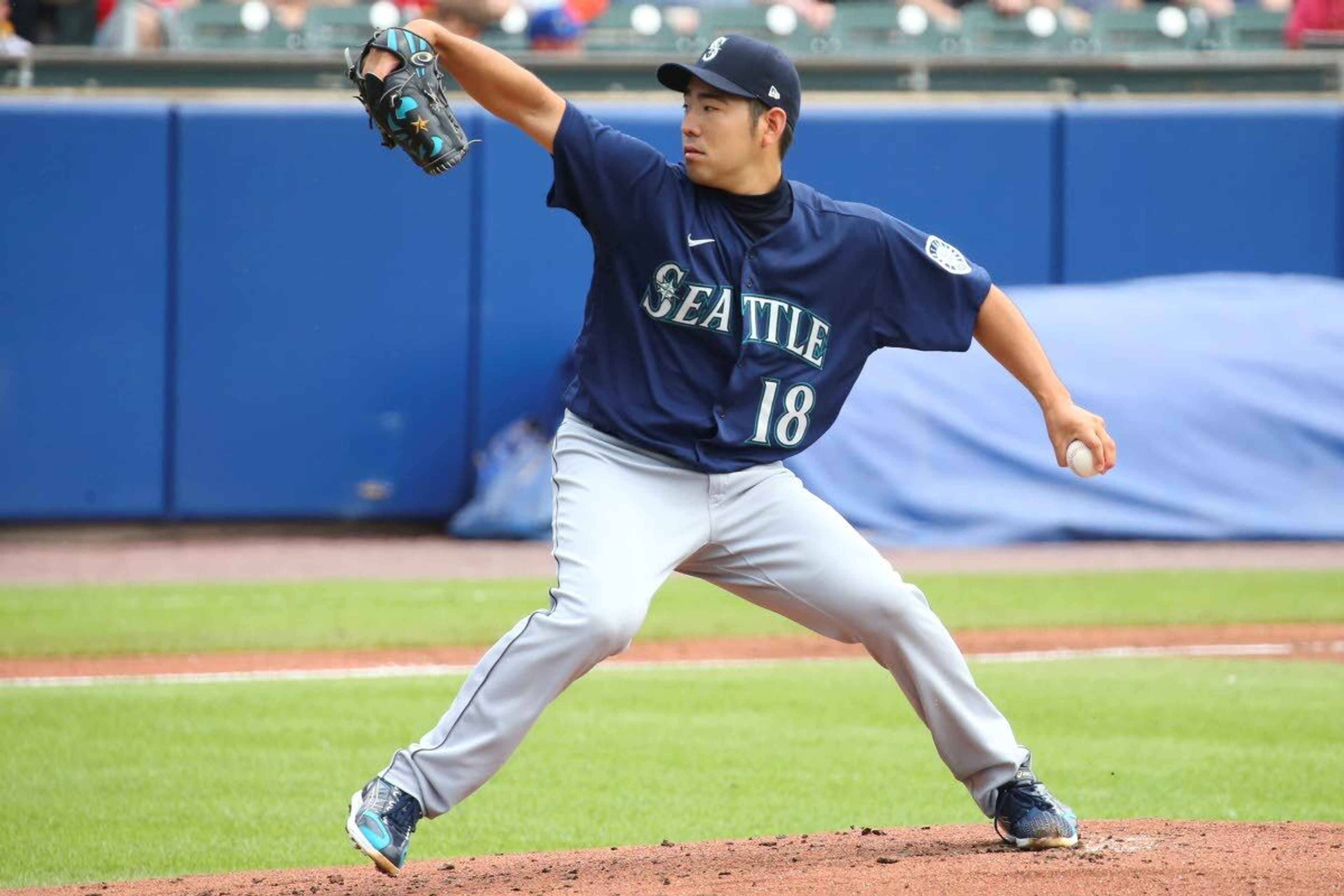 Seattle’s Yusei Kikuchi allowed five hits and struck out six in seven innings to win his third consecutive start Thursday, this one against Toronto.