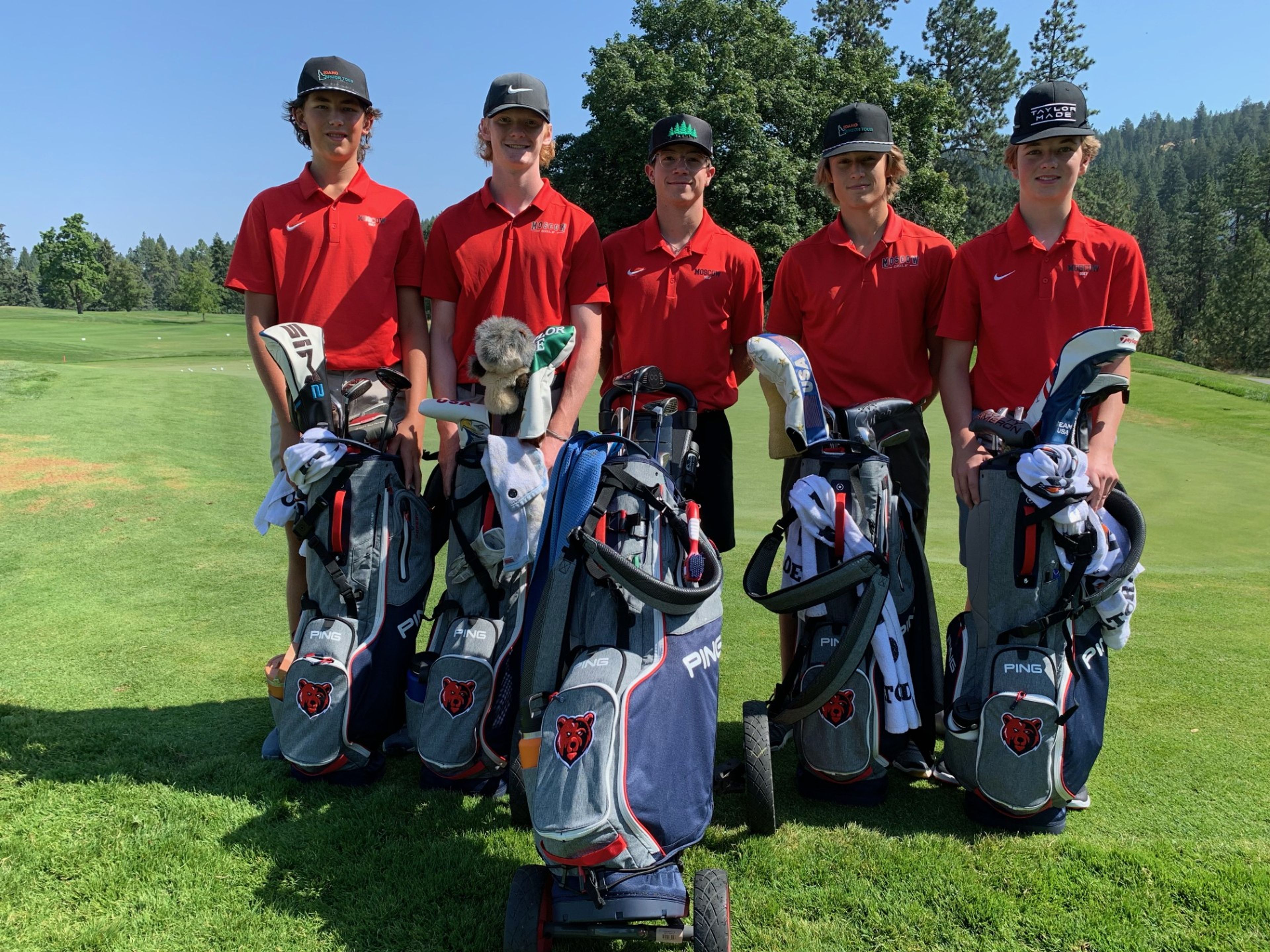 The Moscow High School boys golf team poses Wednesday, Aug. 14, at Liberty Lake Golf Course